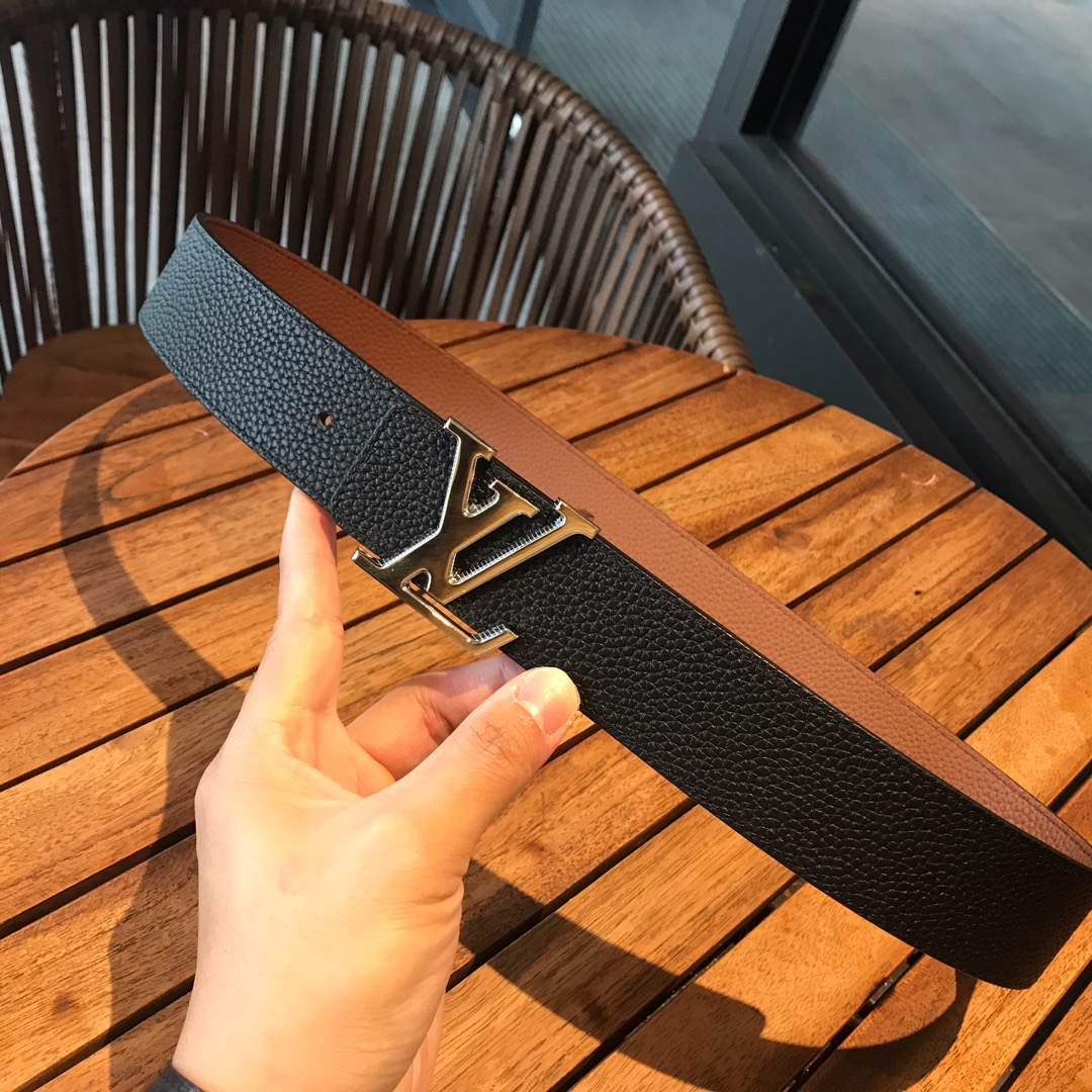 Louis Vuitton Male Leather Belt Cow Leather L