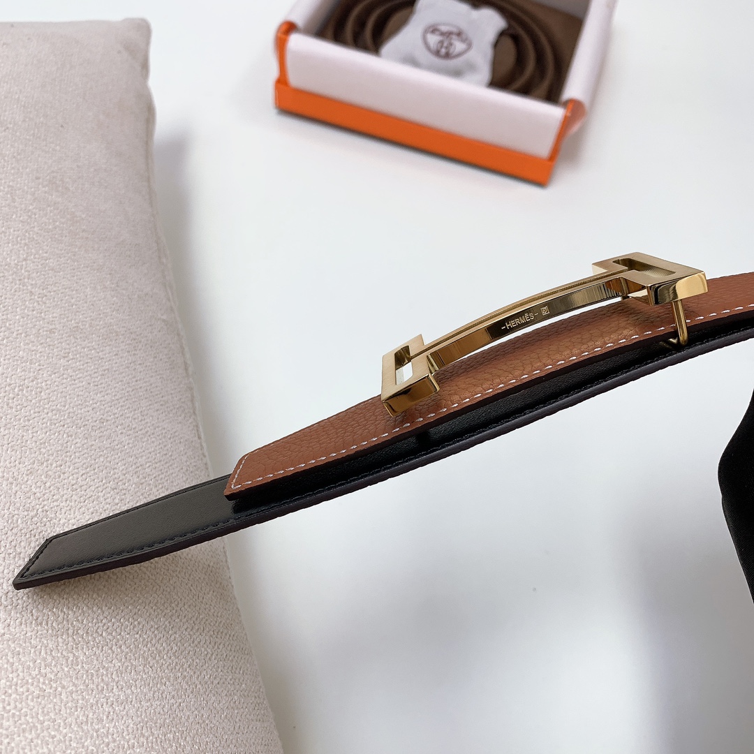 Hermès Male Leather Belt Wide Width