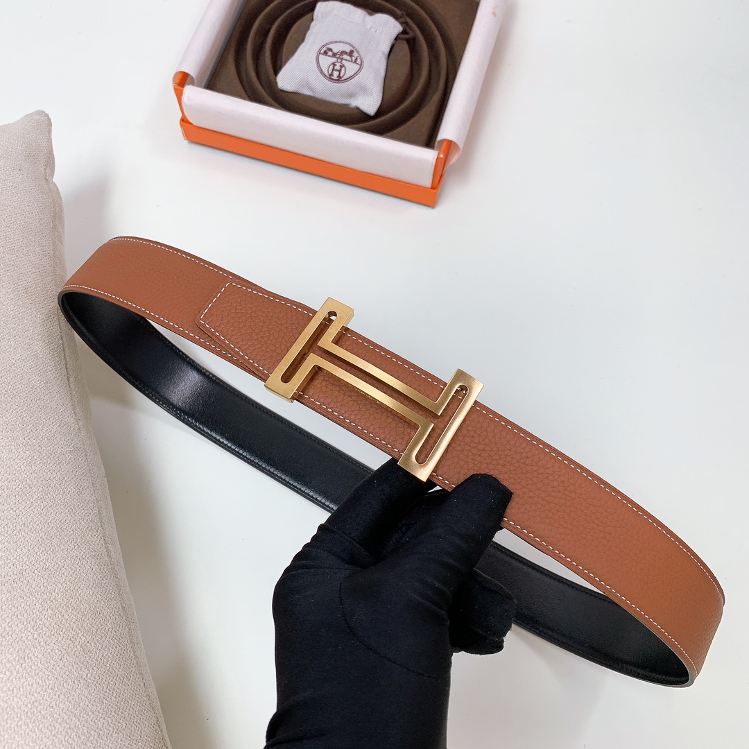 Hermès Male Leather Belt Wide Width