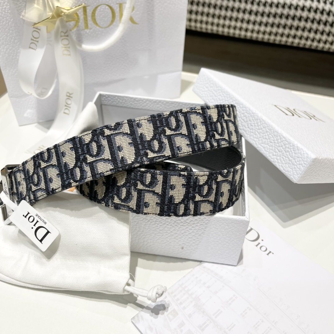 Dior Male Pin Buckle Belt Cow Leather Black M-l