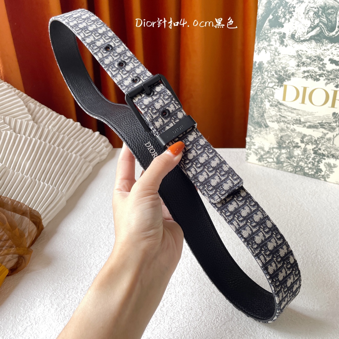 Dior Male Basic Belt Cow Leather Black 40mm-l