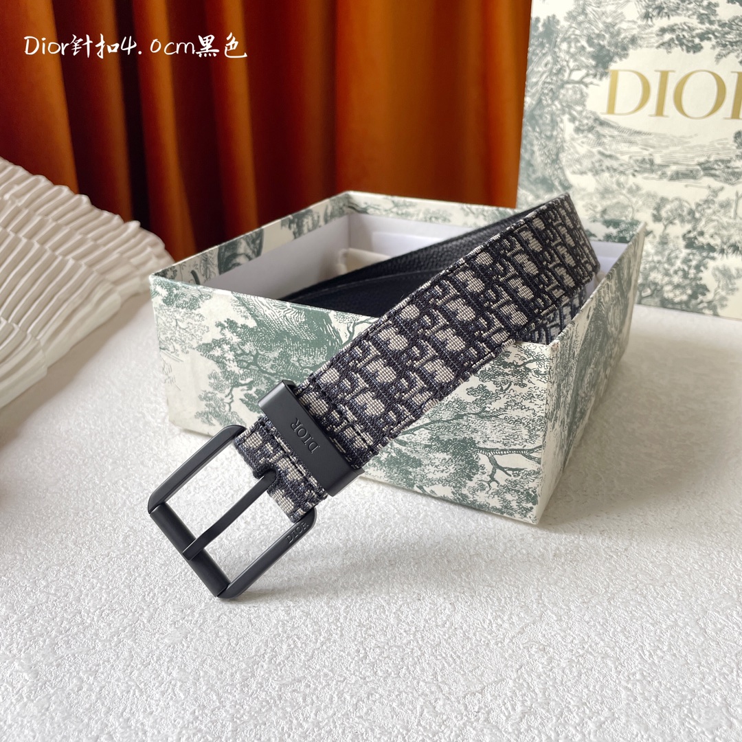 Dior Male Basic Belt Cow Leather Black 40mm-l