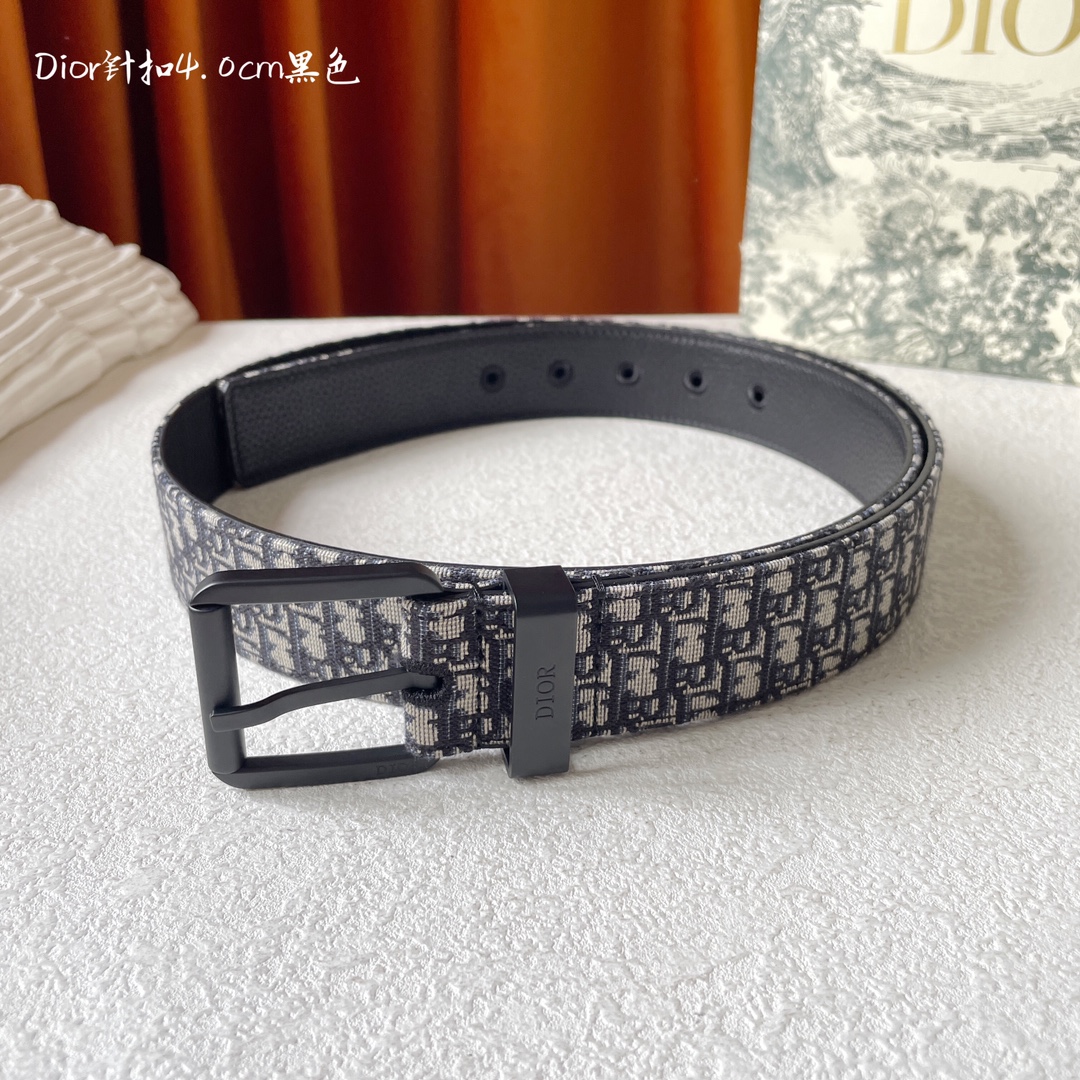 Dior Male Basic Belt Cow Leather Black 40mm-l