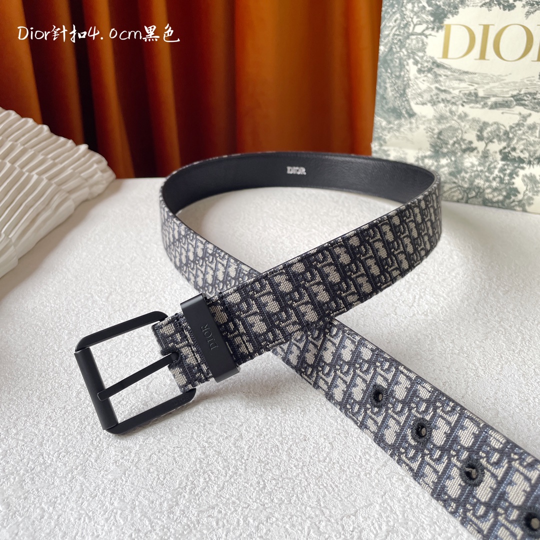 Dior Male Basic Belt Cow Leather Black 40mm-l
