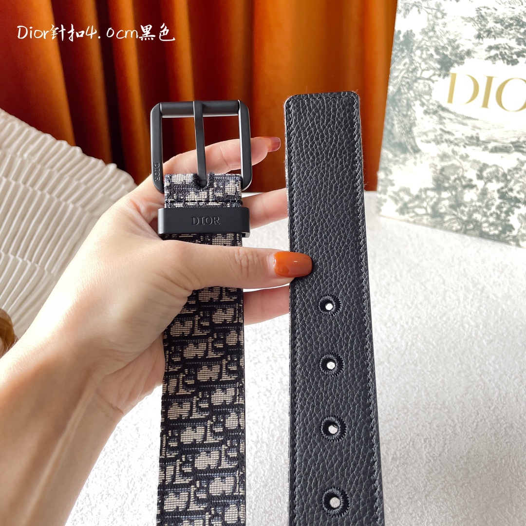 Dior Male Basic Belt Cow Leather Black 40mm-l