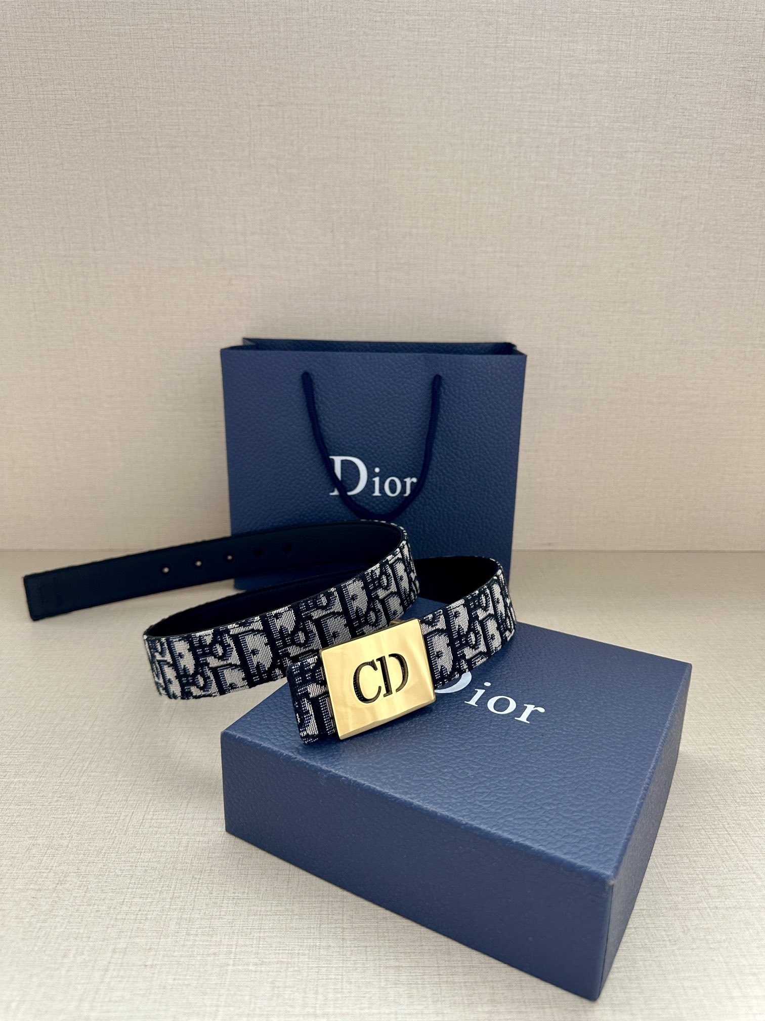 Dior Male Basic Belt Gray M