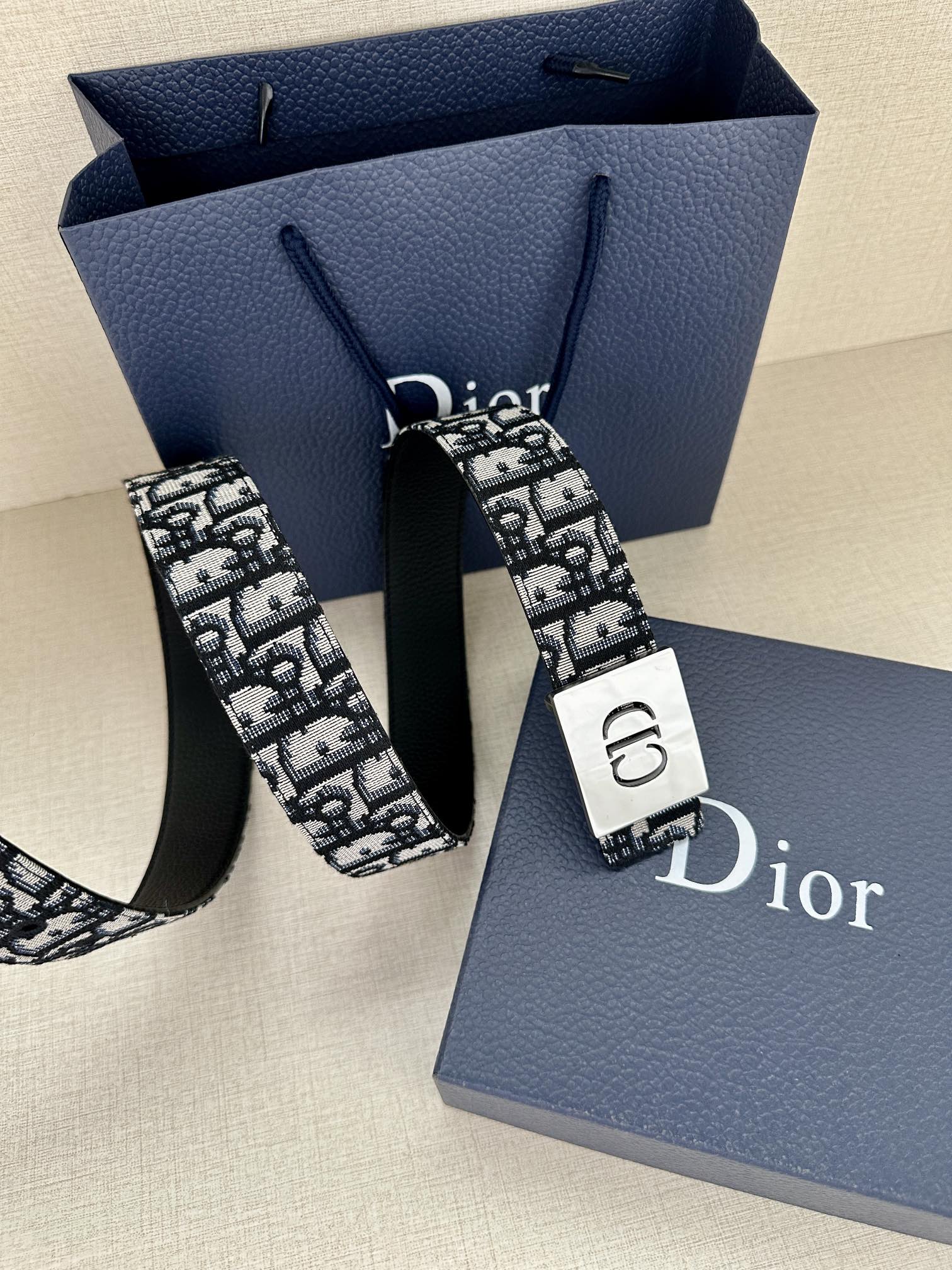 Dior Male Basic Belt Gray M