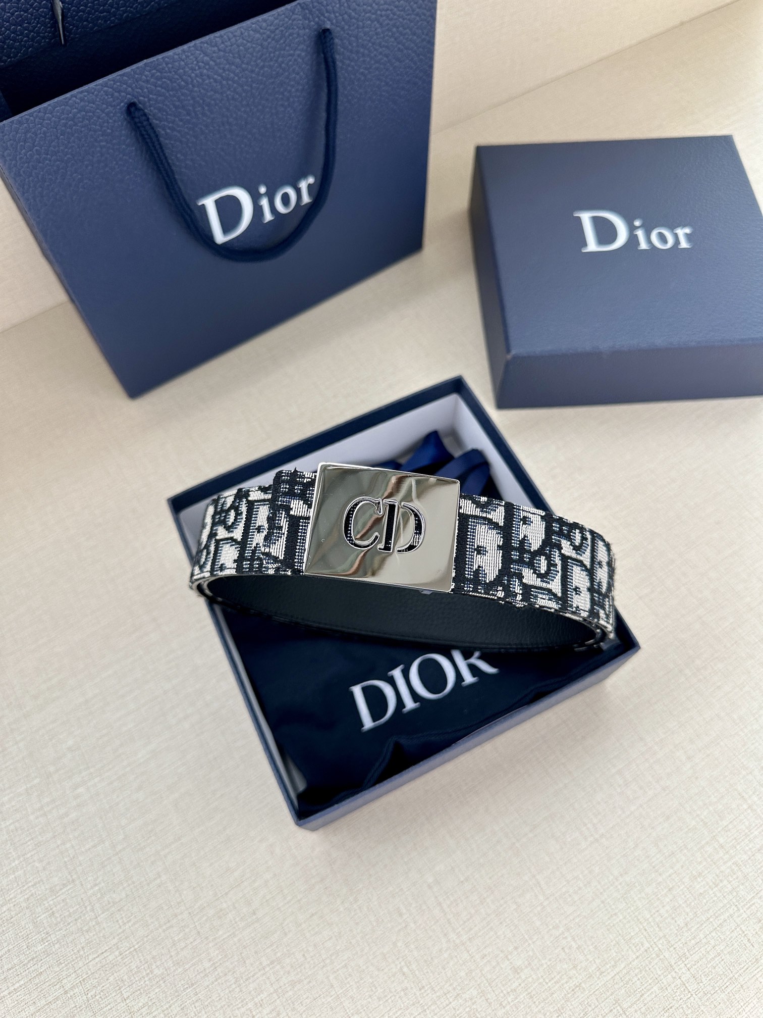 Dior Male Basic Belt Gray M