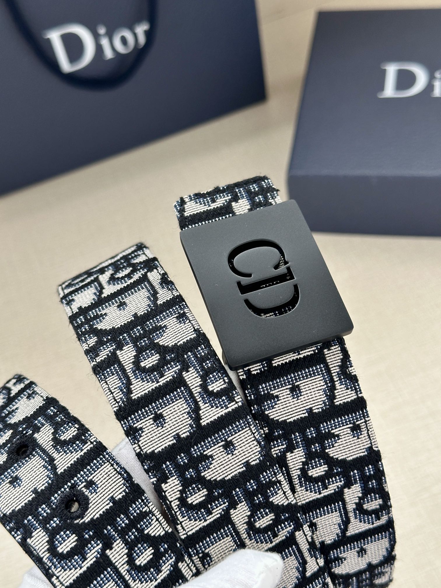 Dior Male Basic Belt Gray M