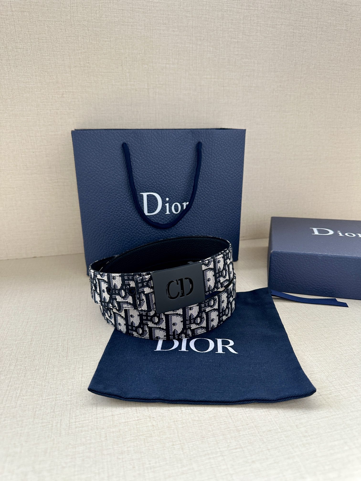 Dior Male Basic Belt Gray M