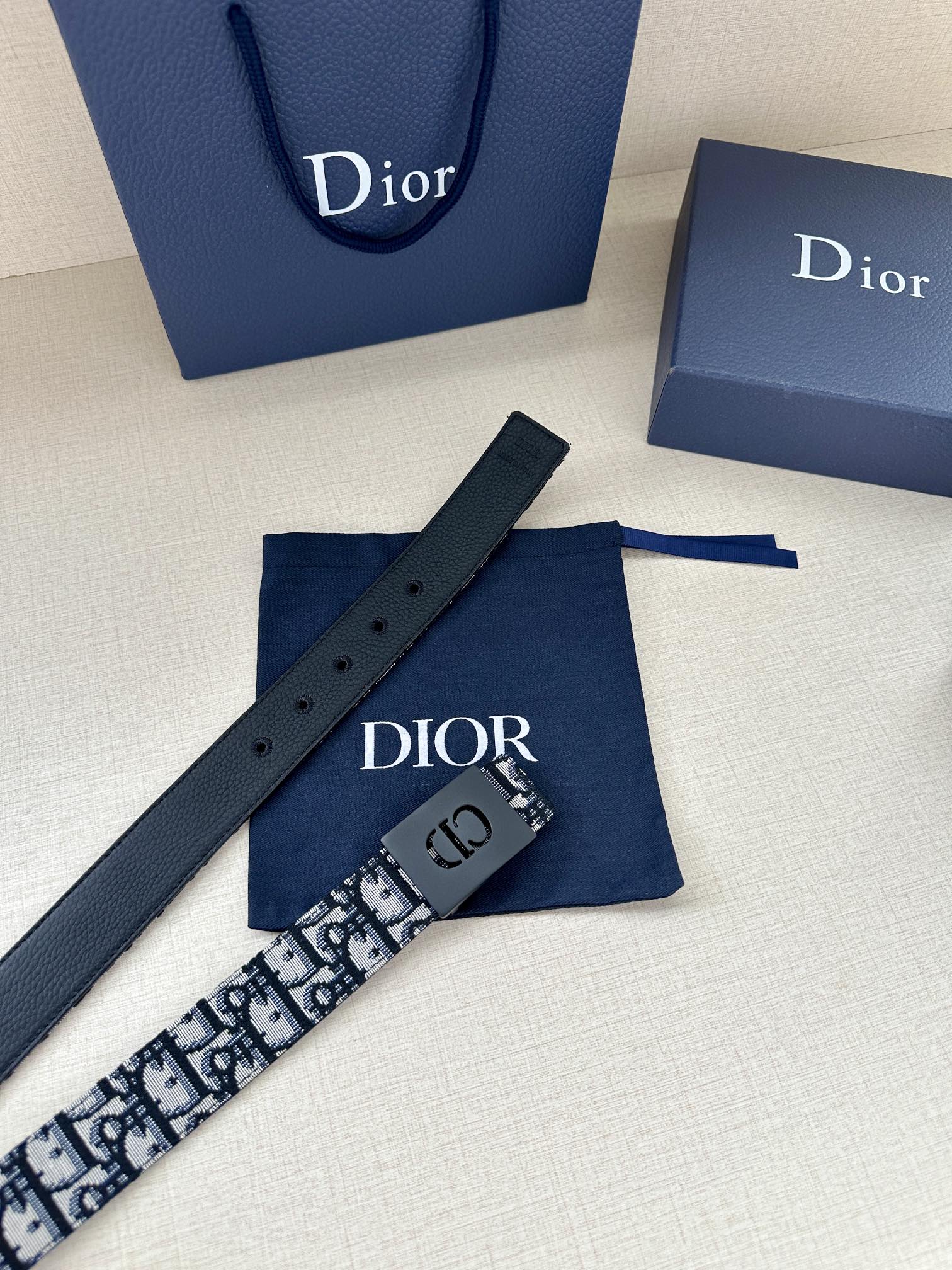Dior Male Basic Belt Gray M
