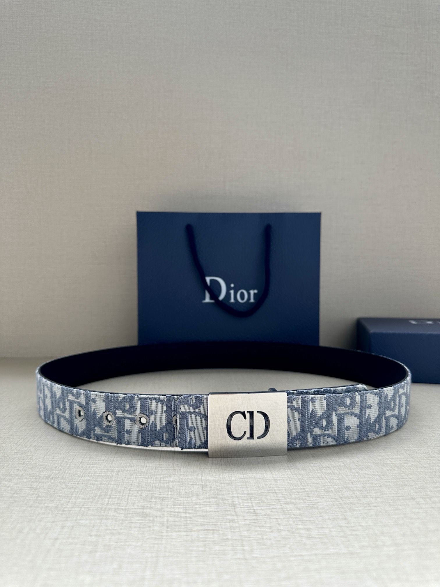 Dior Male Basic Belt Gray M