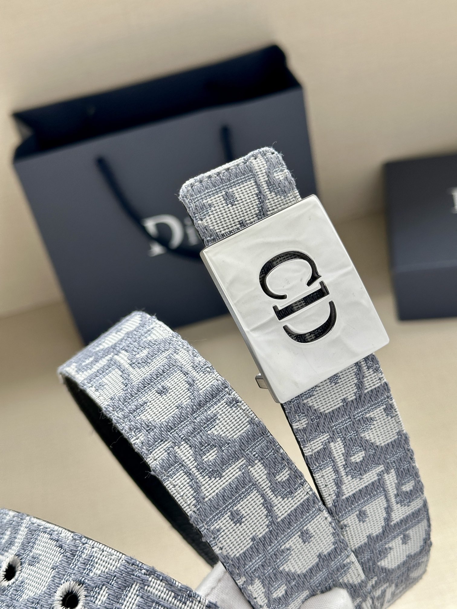 Dior Male Basic Belt Gray M