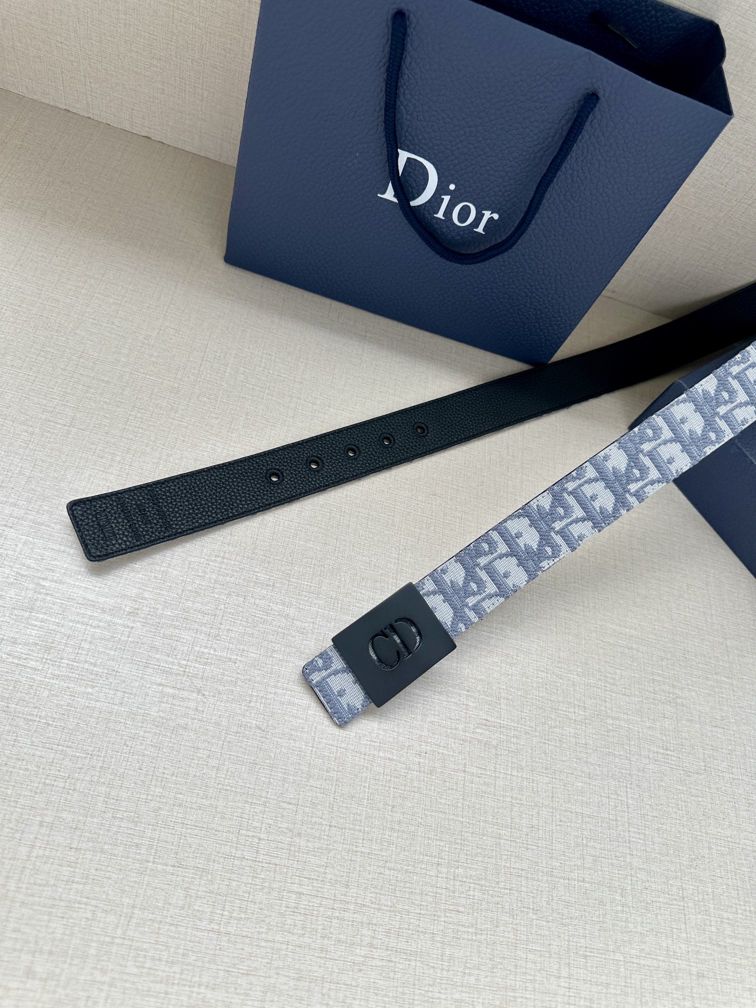 Dior Male Basic Belt Gray M