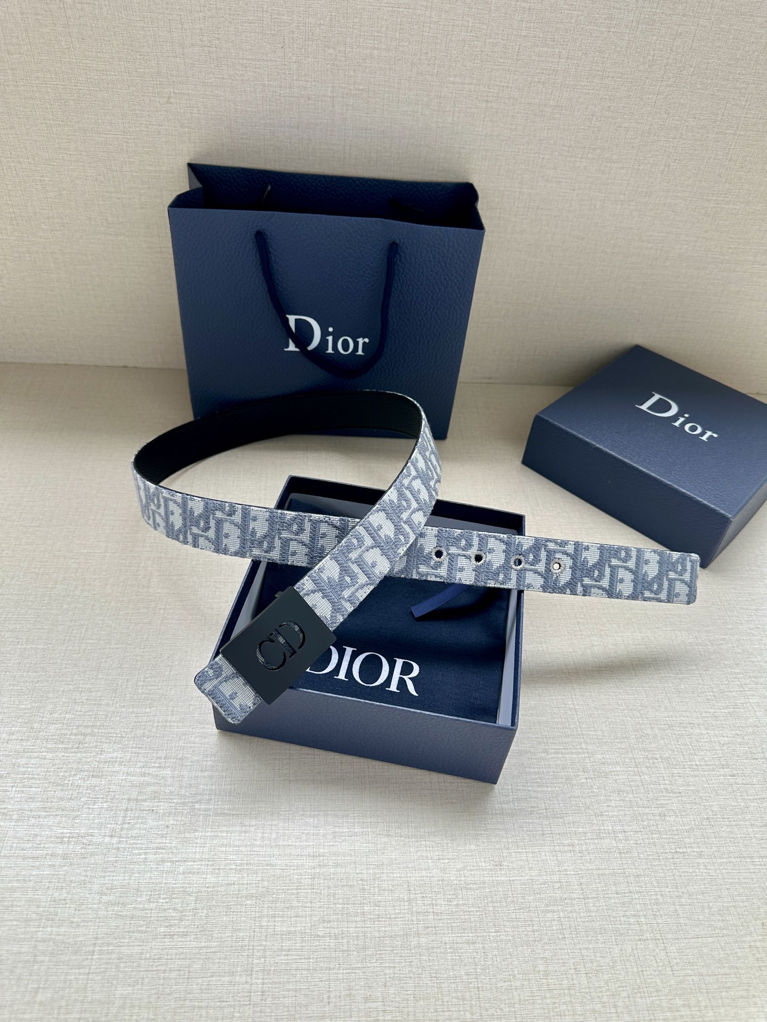 Dior Male Basic Belt Gray M