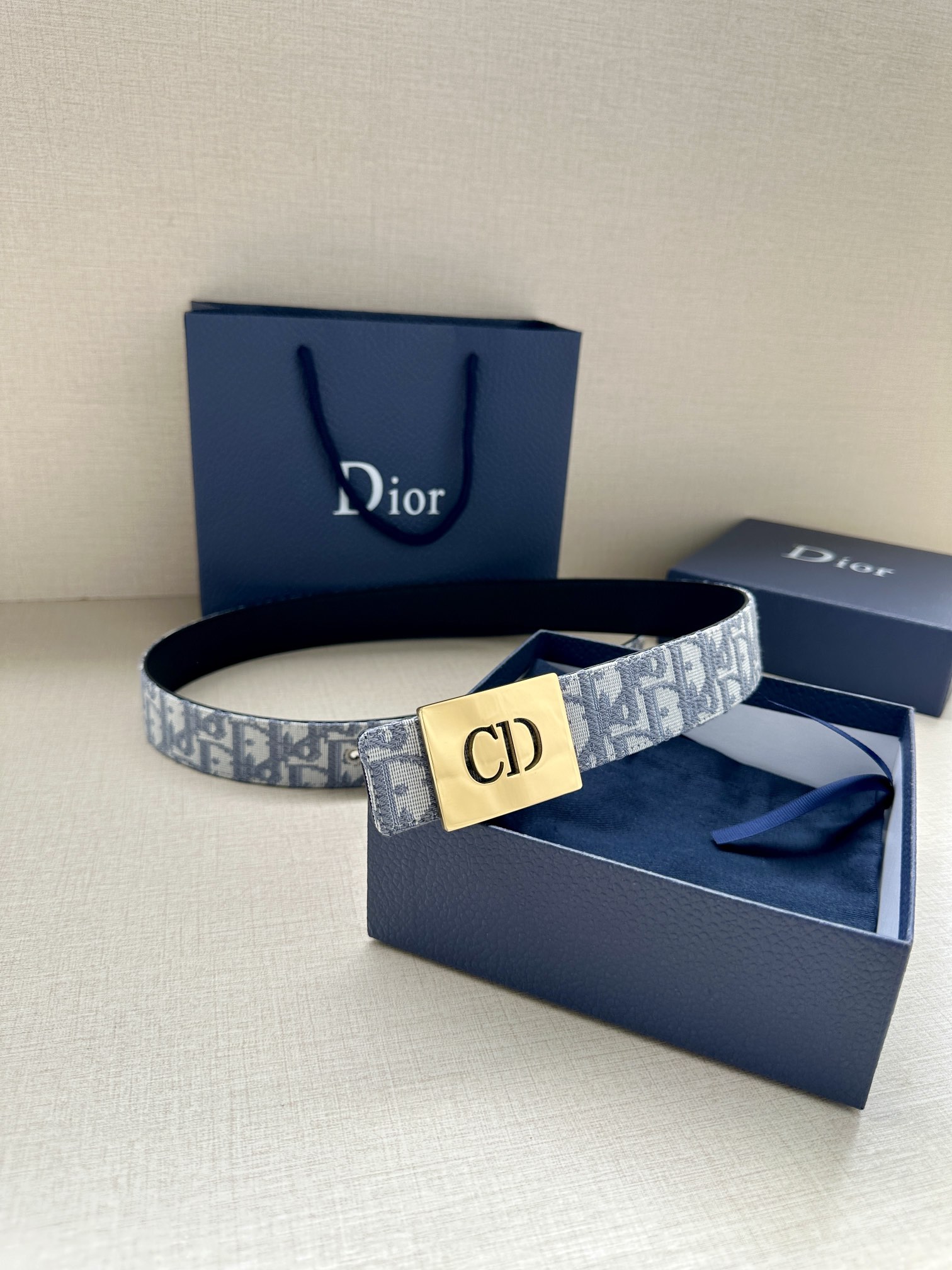 Dior Male Basic Belt Gray M