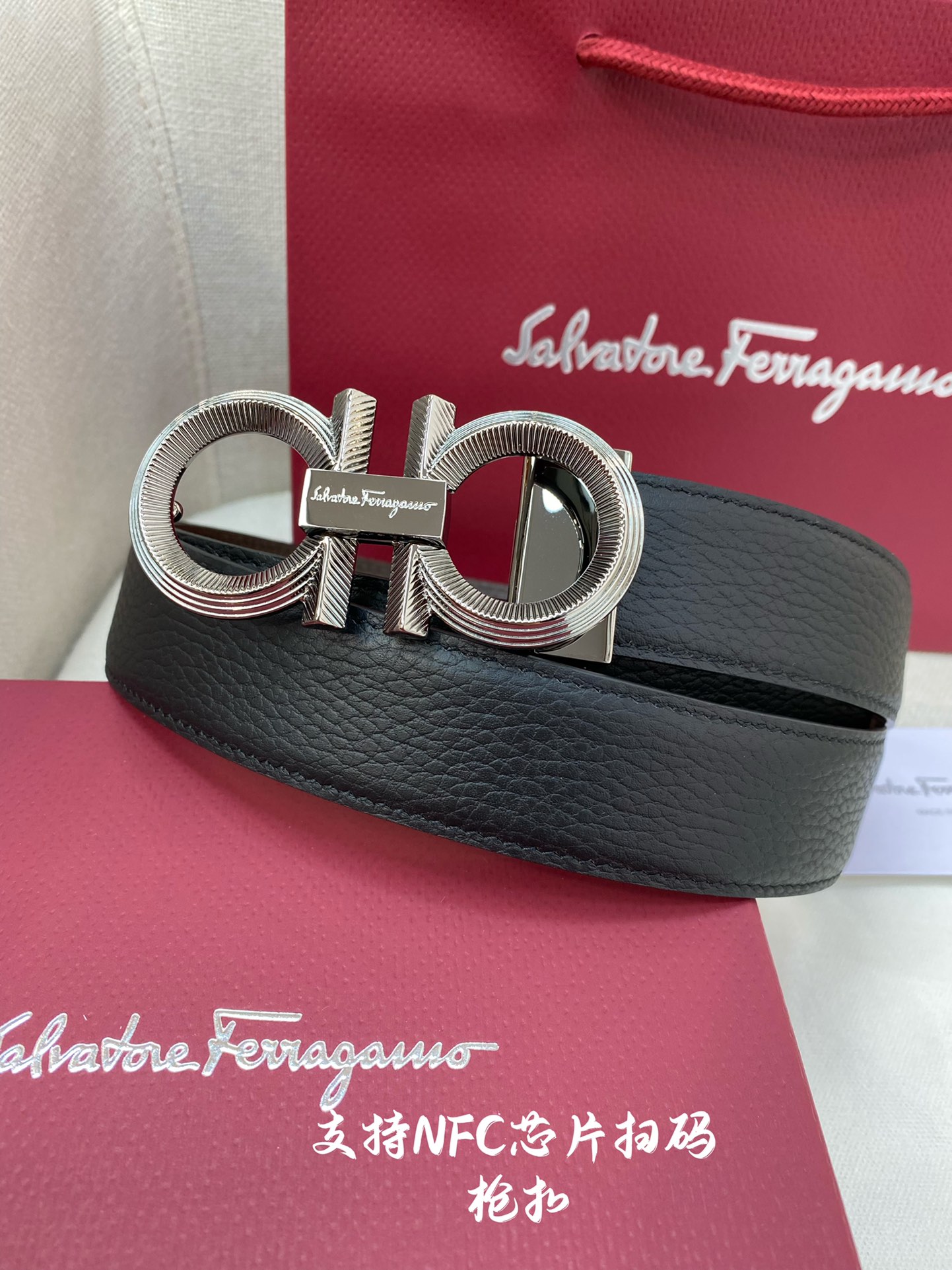 Salvatore Ferragamo Male Leather Belt Cow Leather M