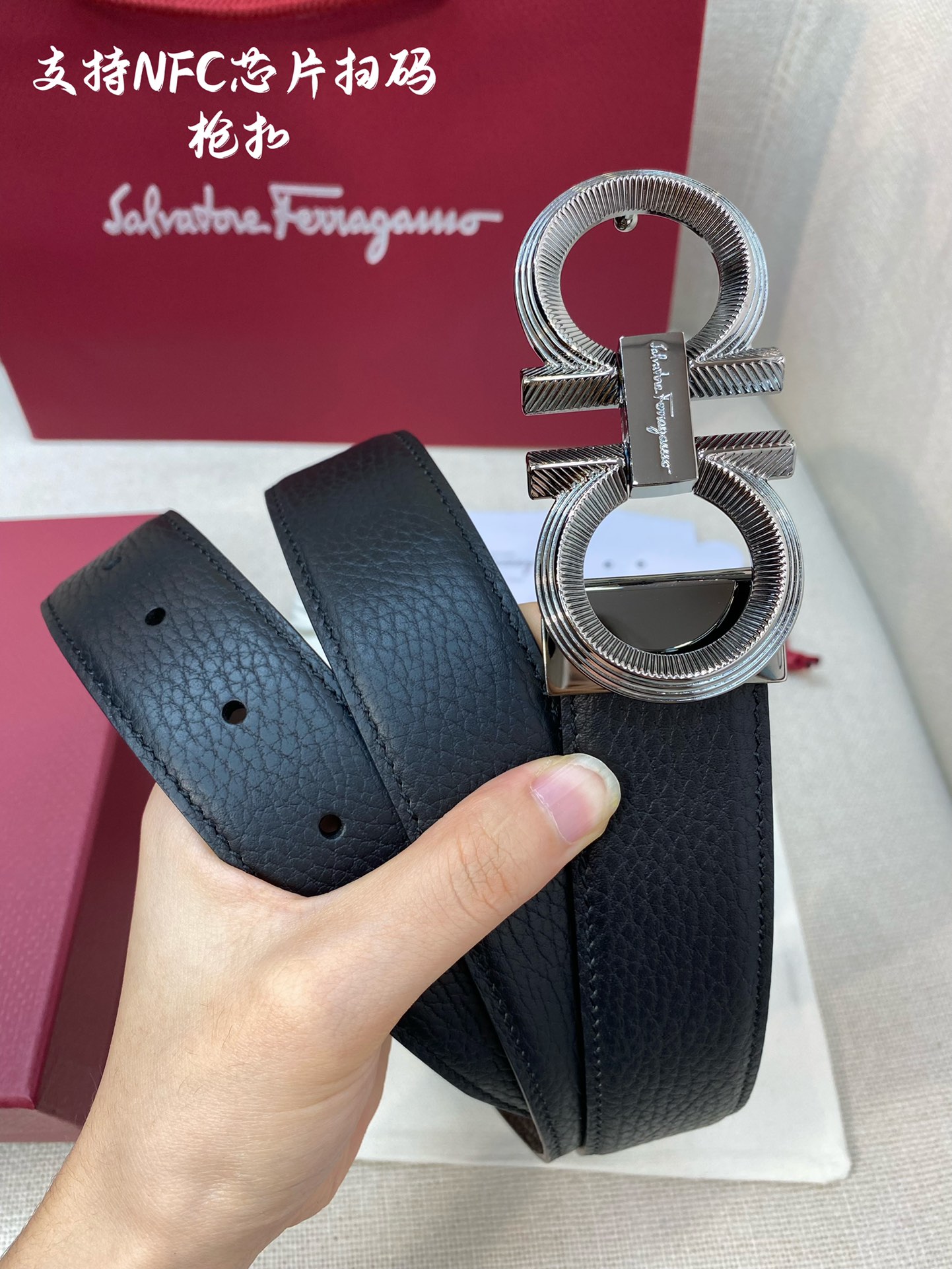 Salvatore Ferragamo Male Leather Belt Cow Leather M
