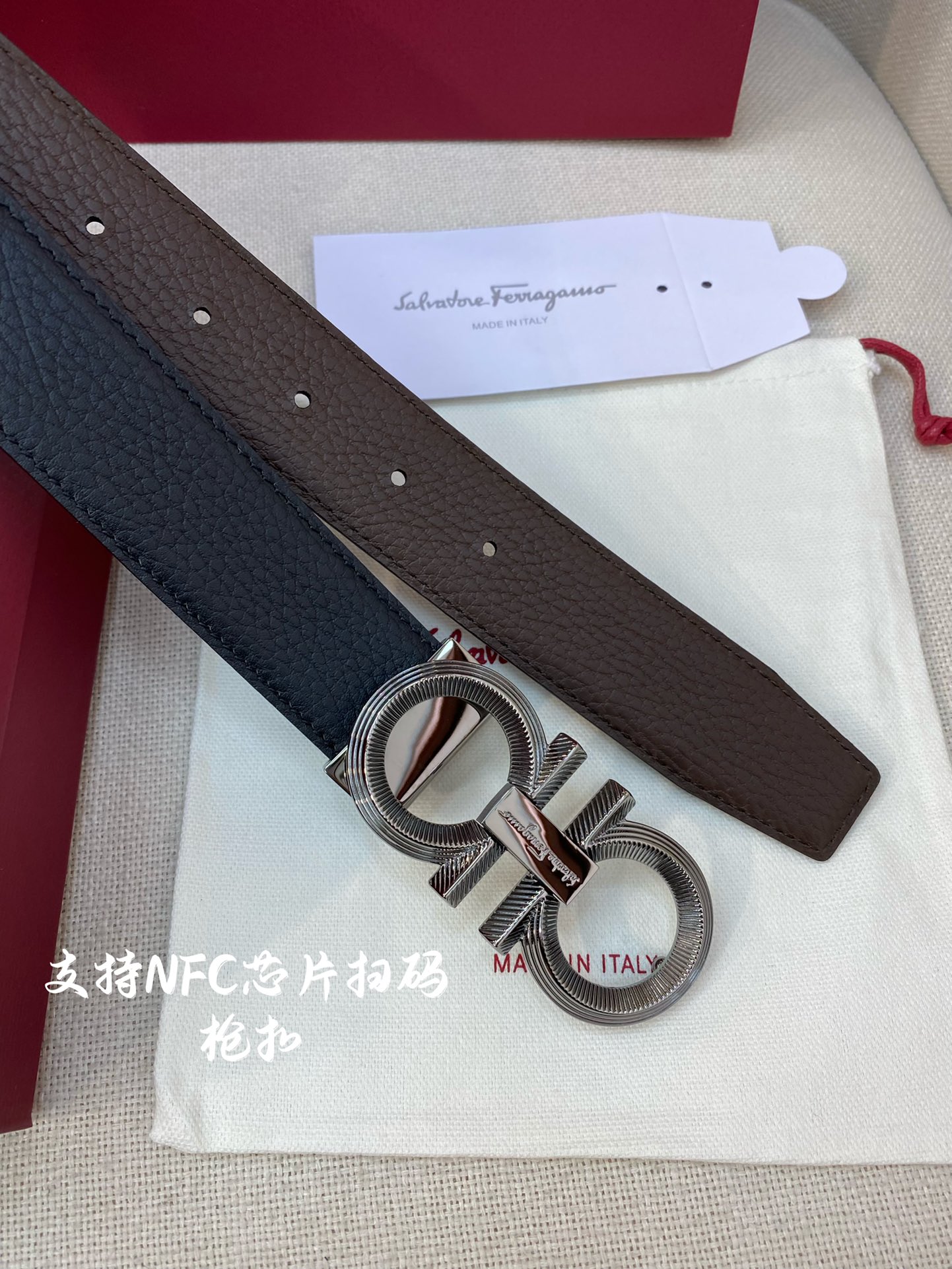 Salvatore Ferragamo Male Leather Belt Cow Leather M