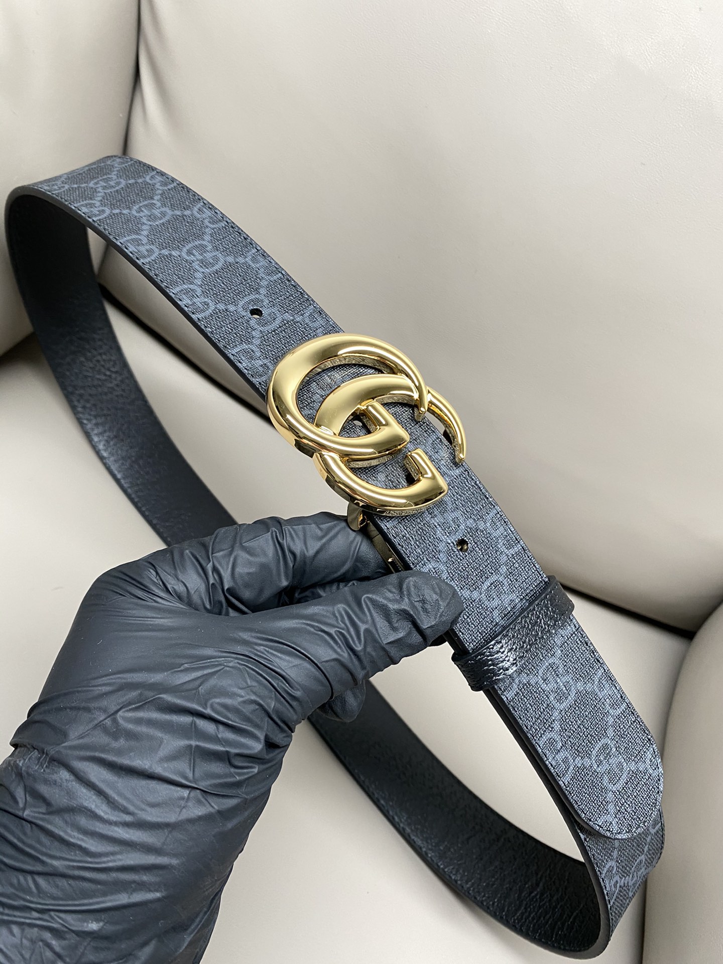 Gucci Male Canvas Belt Canvas Black S-m