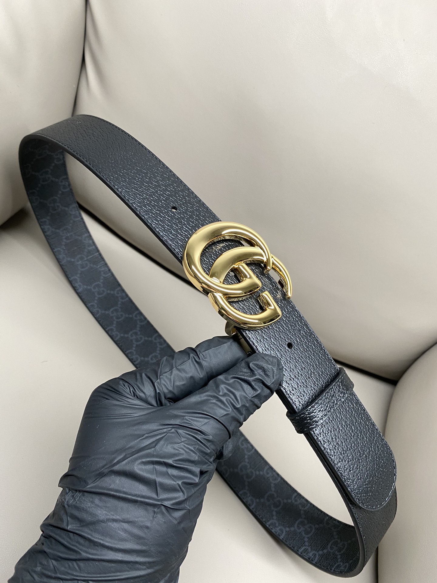 Gucci Male Canvas Belt Canvas Black S-m