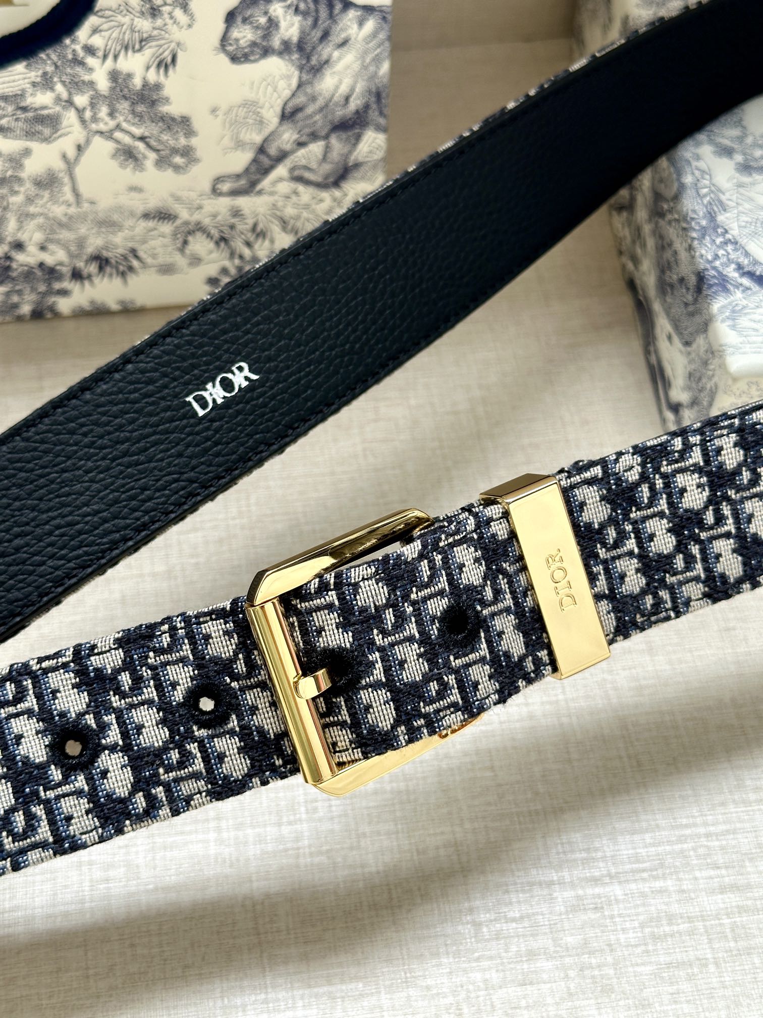 Dior Basic Belt Black Adjustable M-l