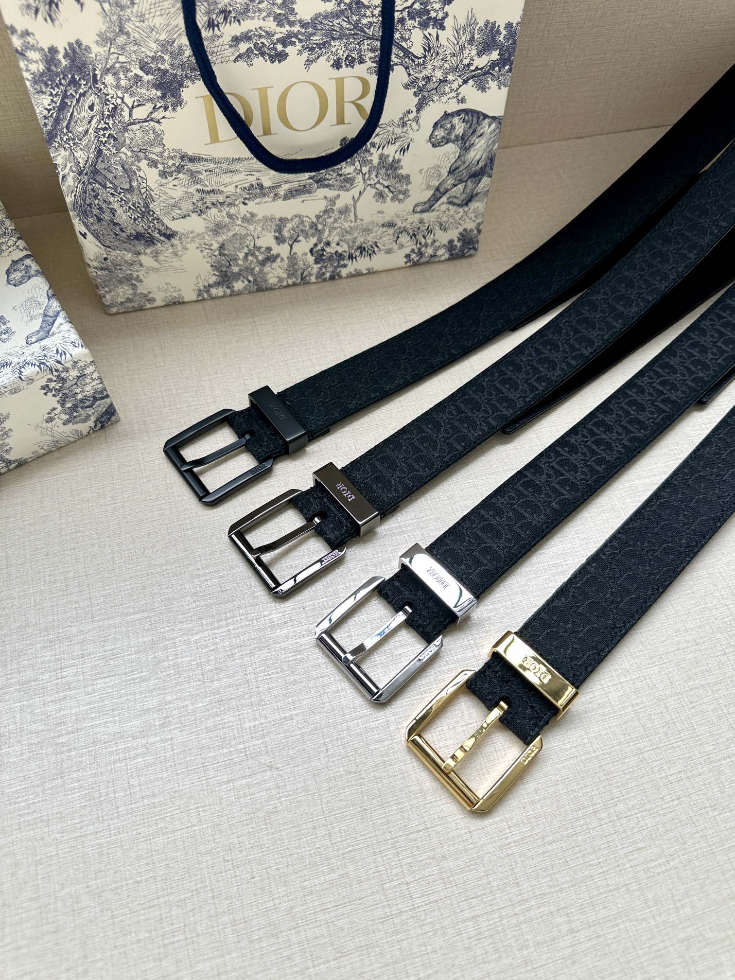 Dior Basic Belt Black Adjustable M-l