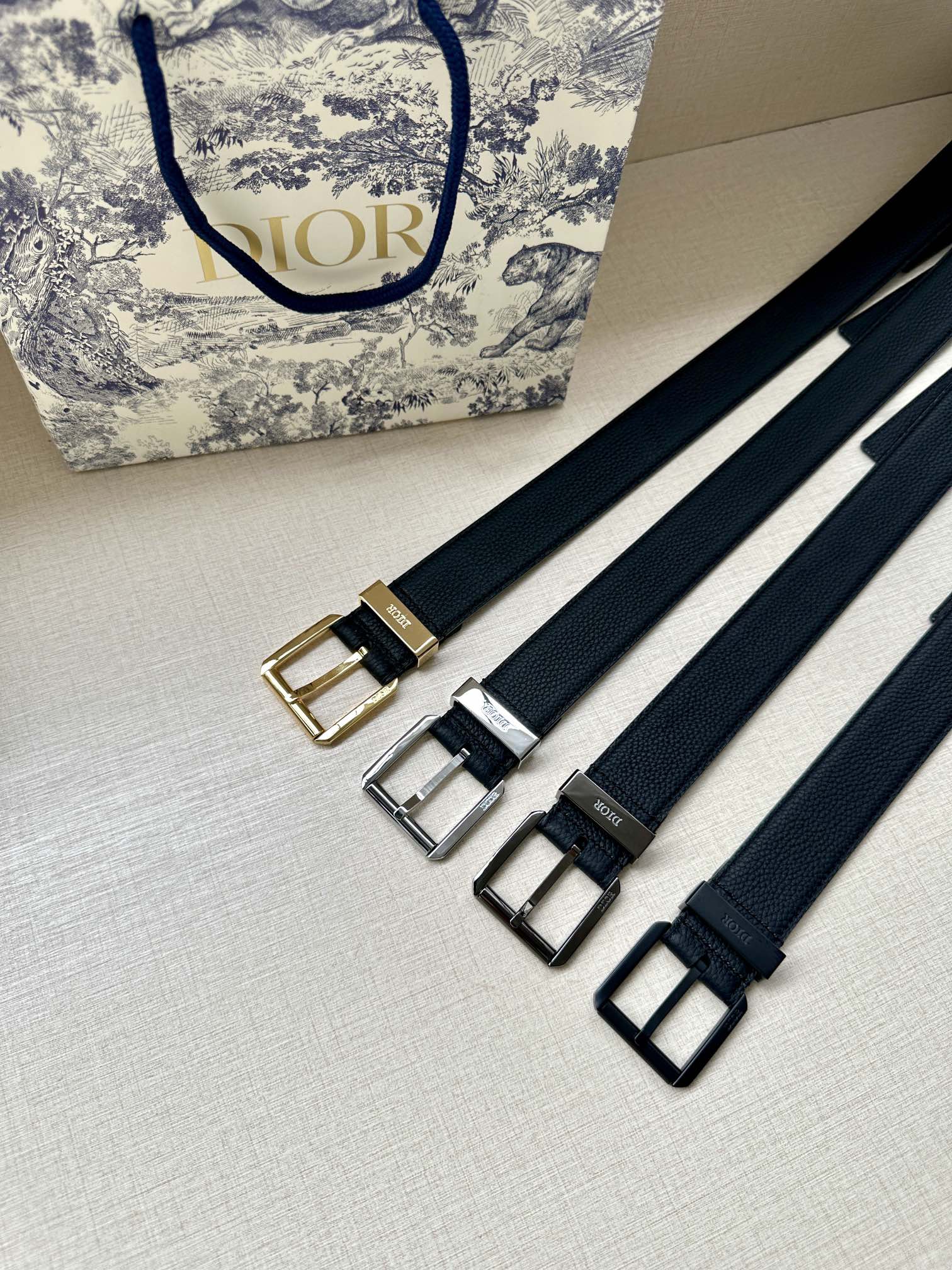 Dior Basic Belt Black Adjustable M-l