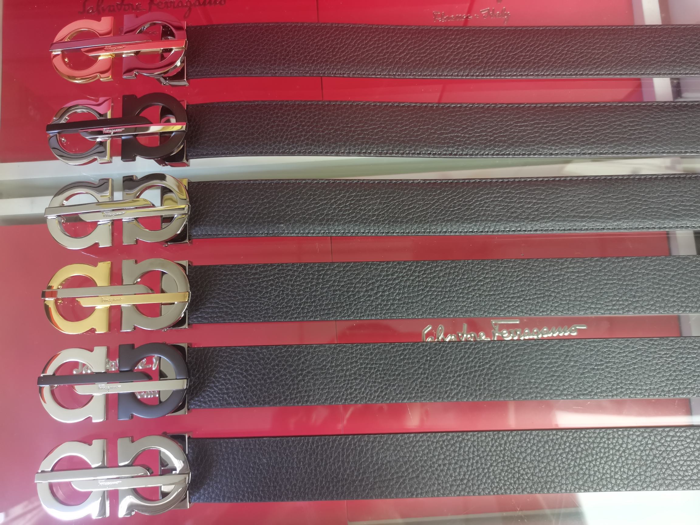 Salvatore Ferragamo Male Leather Belt Adjustable 35mm-m