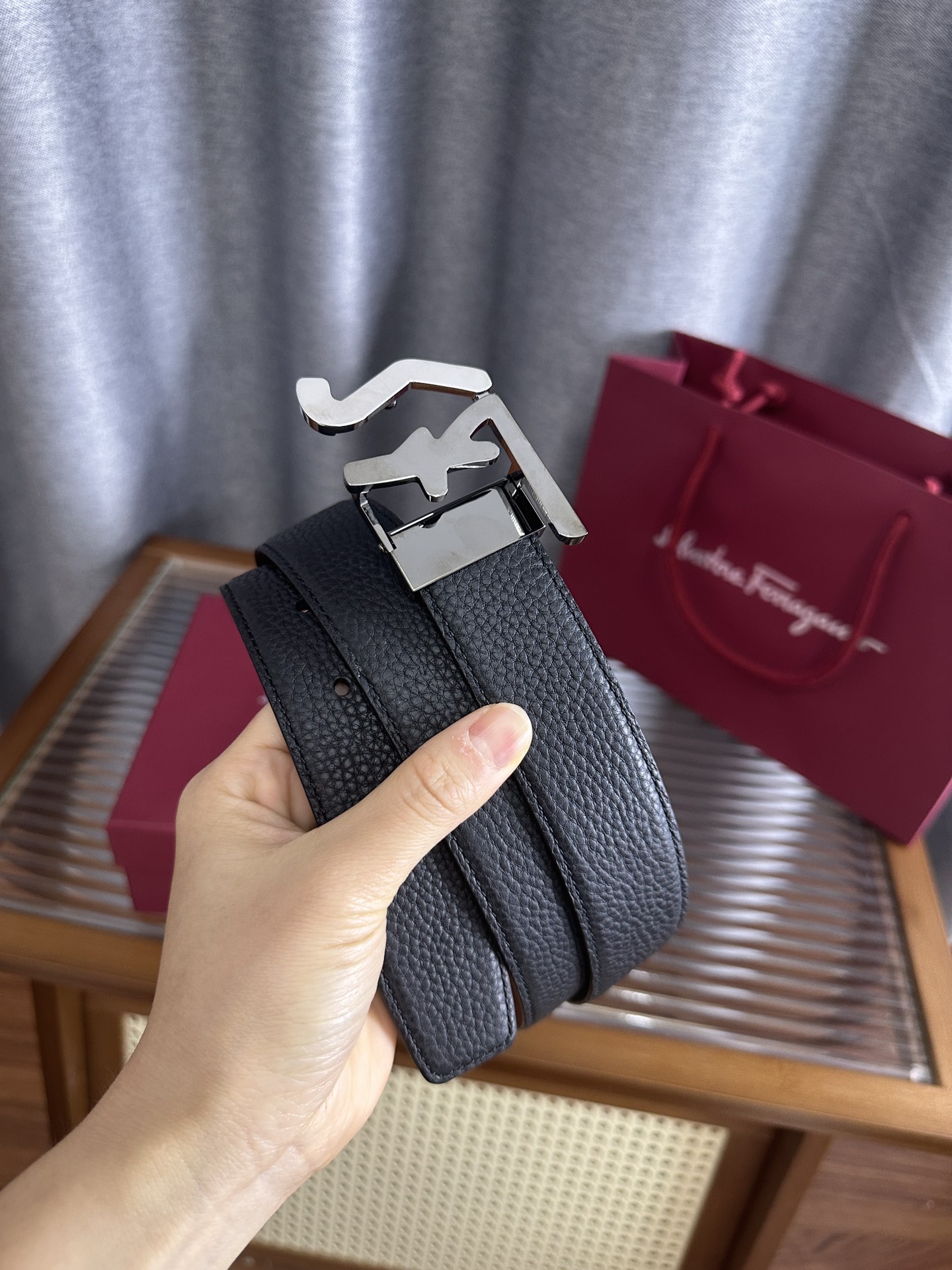 Salvatore Ferragamo Male Leather Belt Cow Leather M