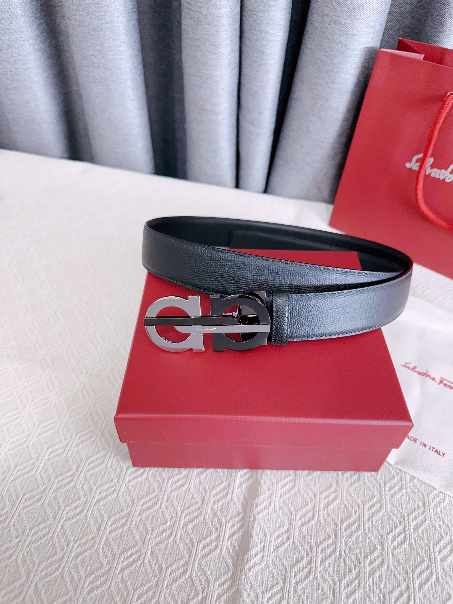 Salvatore Ferragamo Male Leather Belt Cow Leather M