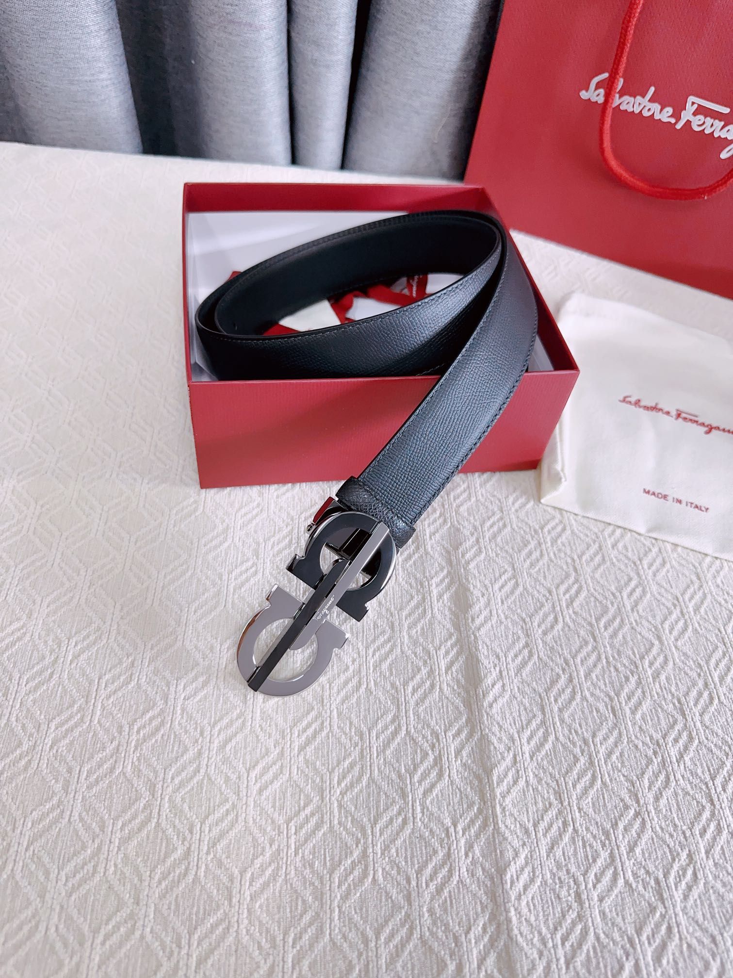 Salvatore Ferragamo Male Leather Belt Cow Leather M