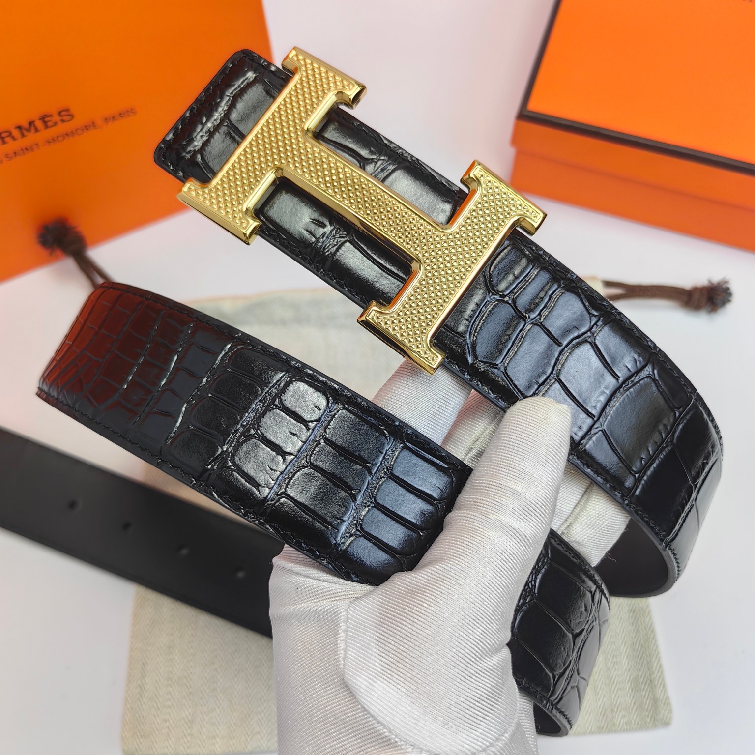 Hermès Male Leather Belt Top Grain Leather