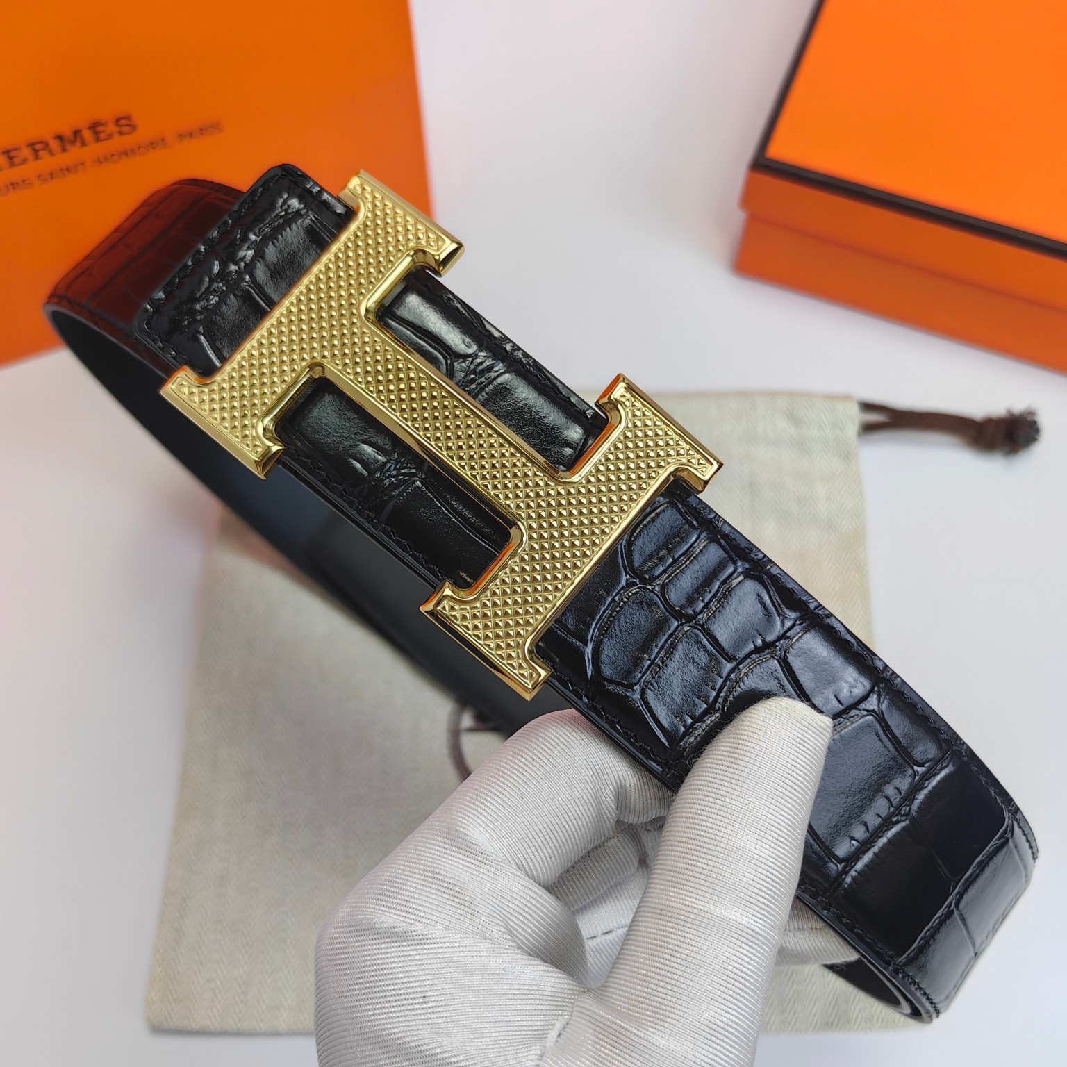 Hermès Male Leather Belt Top Grain Leather