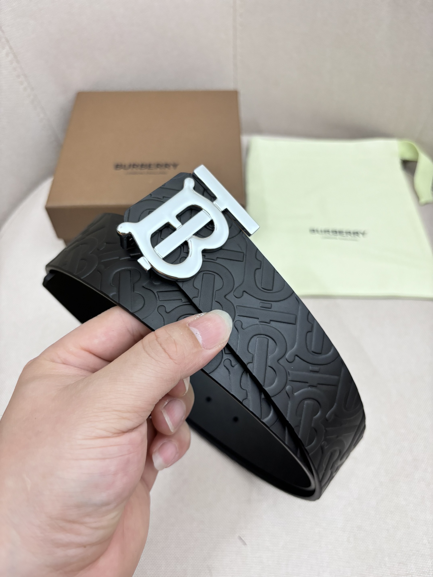 Burberry Male Leather Belt Top Grain Leather M