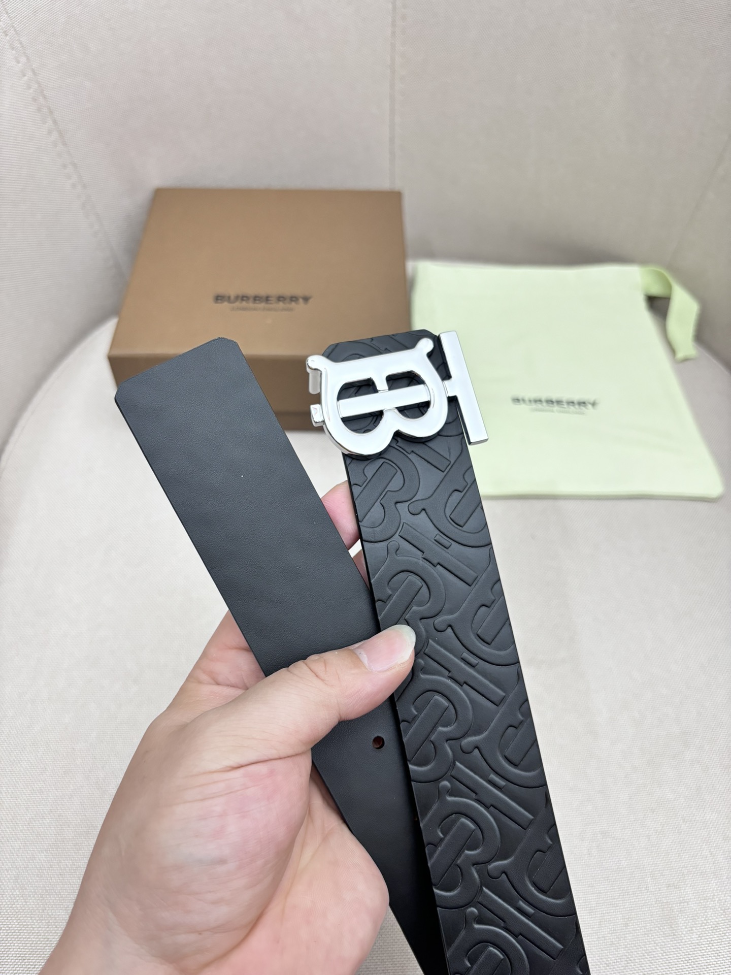 Burberry Male Leather Belt Top Grain Leather M