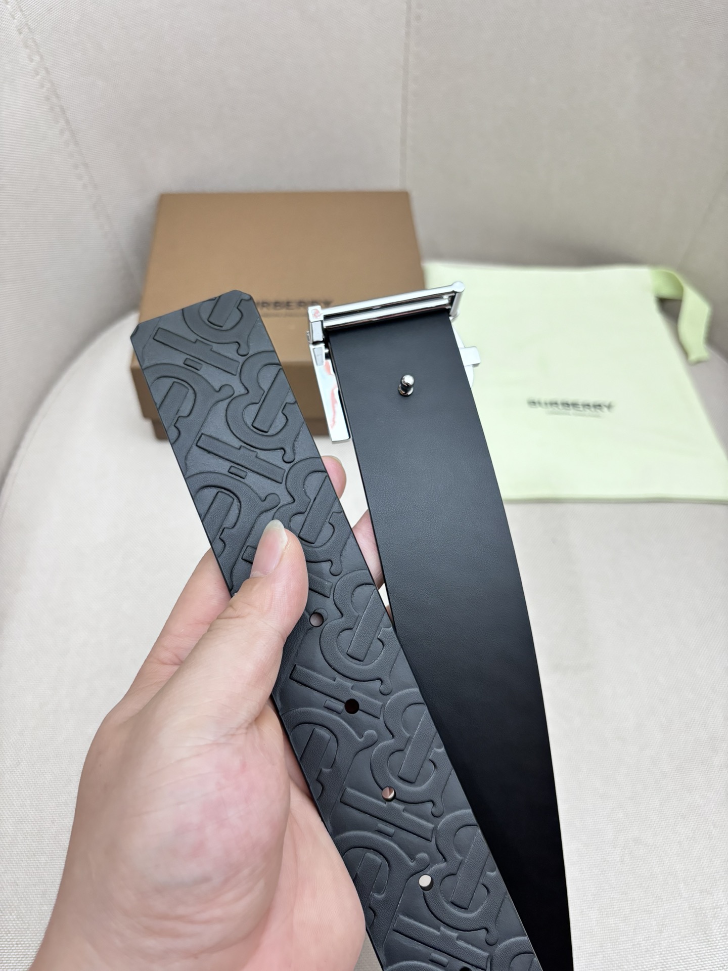 Burberry Male Leather Belt Top Grain Leather M