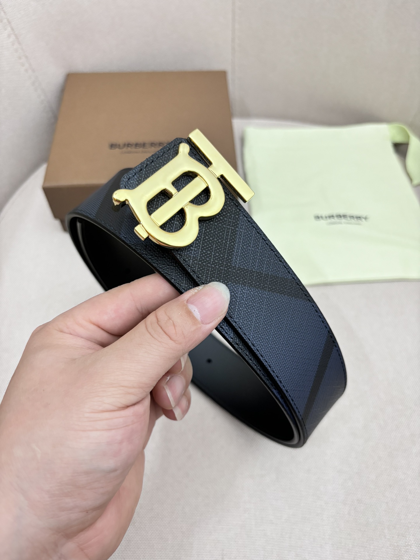 Burberry Male Leather Belt Top Grain Leather M