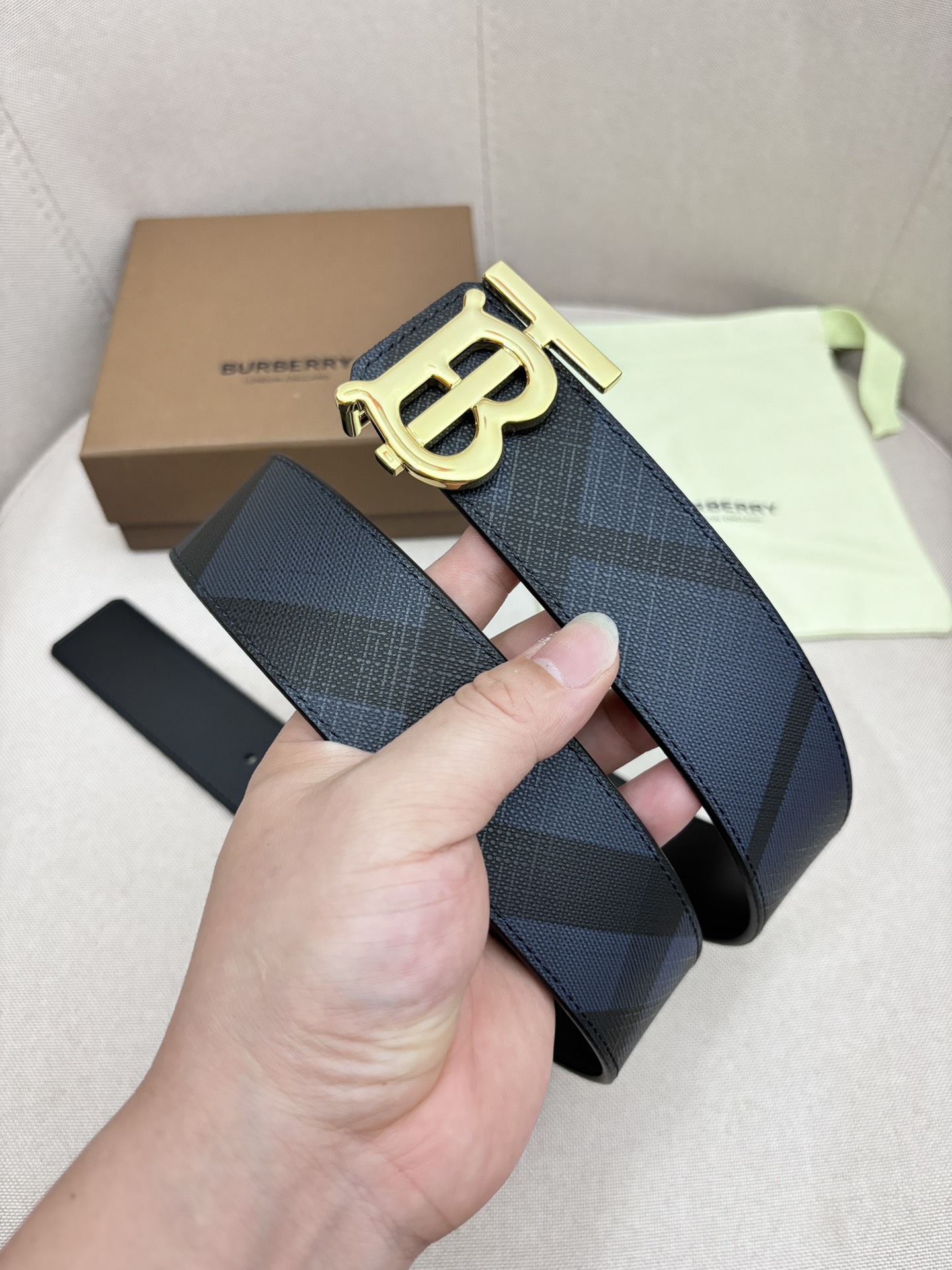 Burberry Male Leather Belt Top Grain Leather M