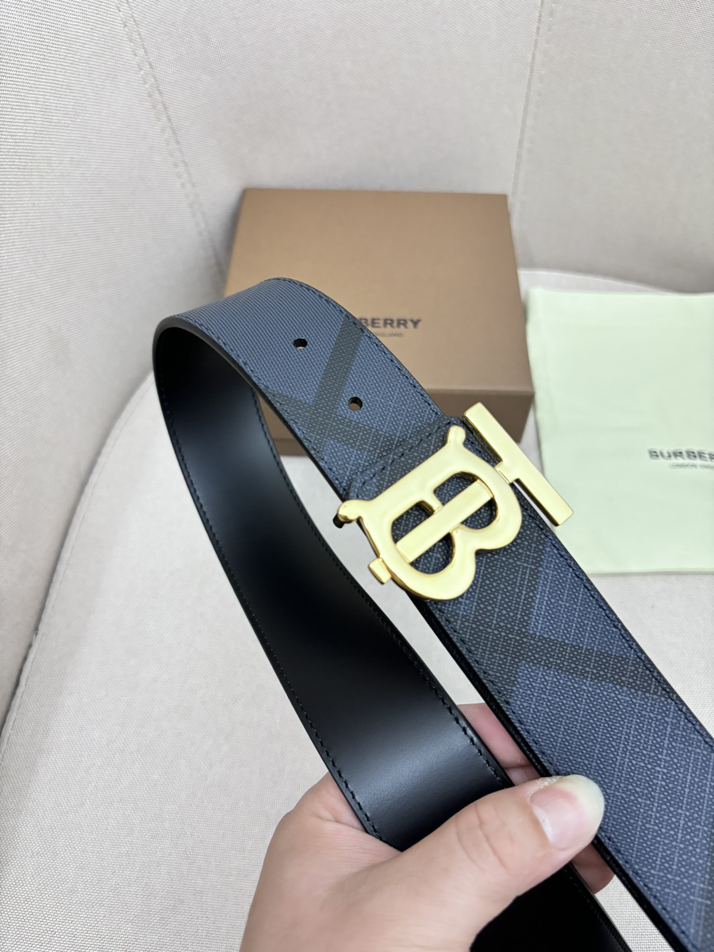 Burberry Male Leather Belt Top Grain Leather M