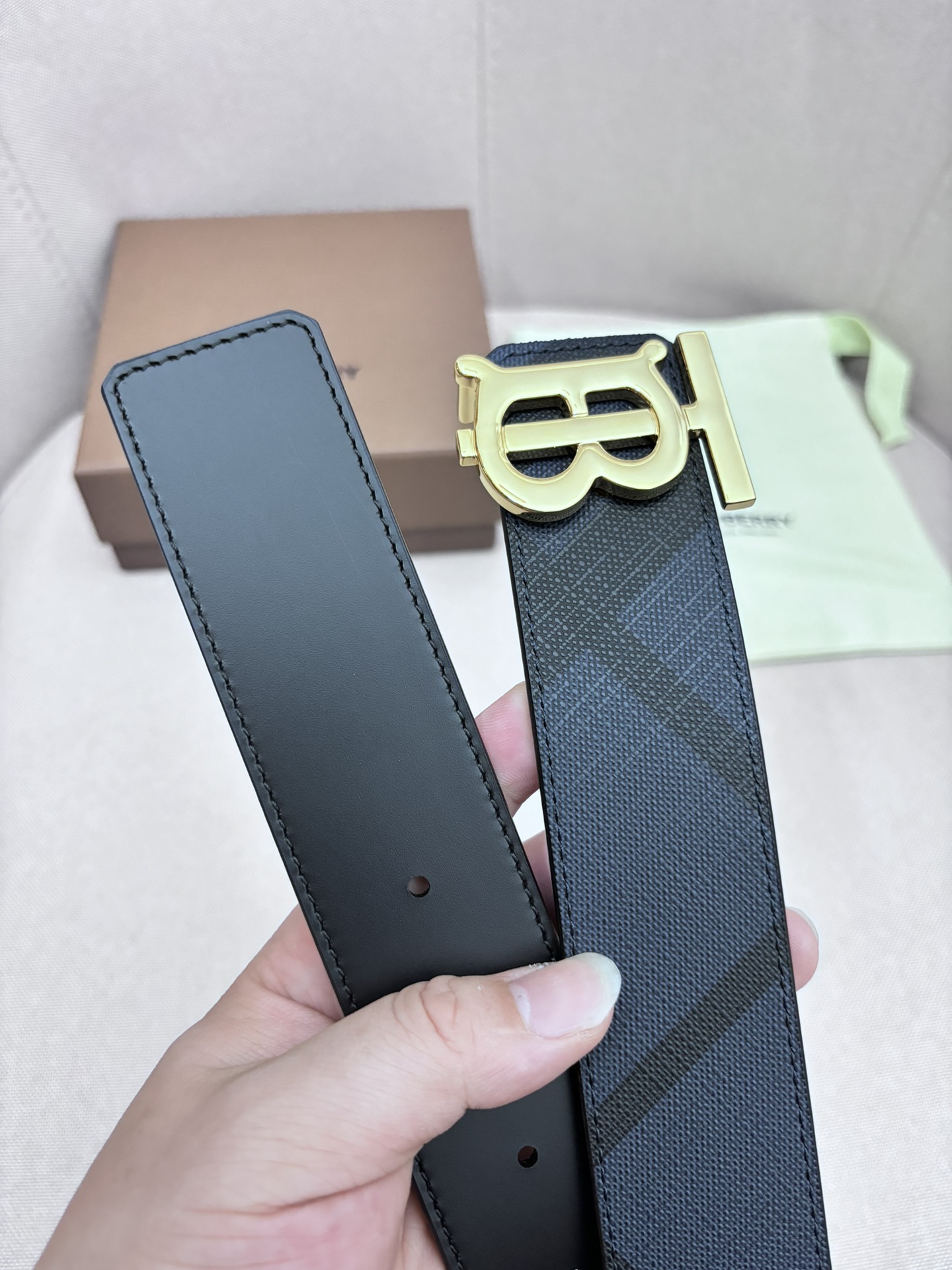 Burberry Male Leather Belt Top Grain Leather M