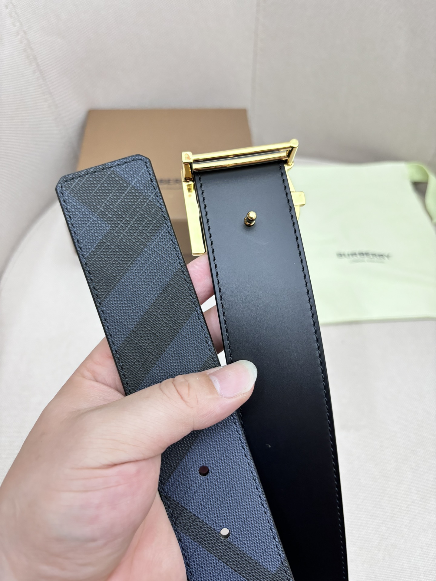 Burberry Male Leather Belt Top Grain Leather M