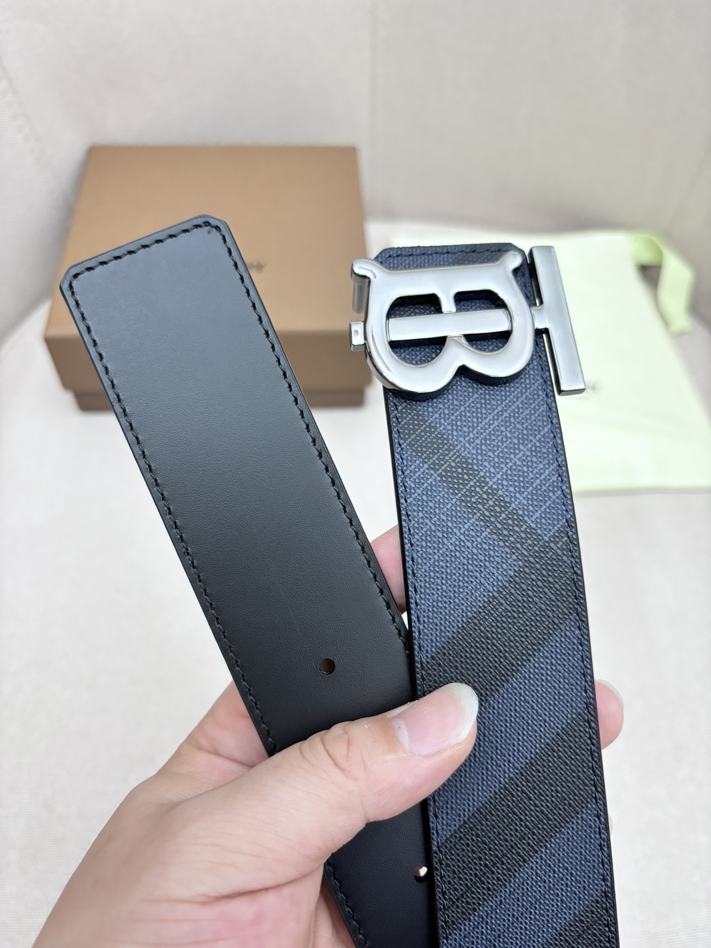 Burberry Male Leather Belt Top Grain Leather M