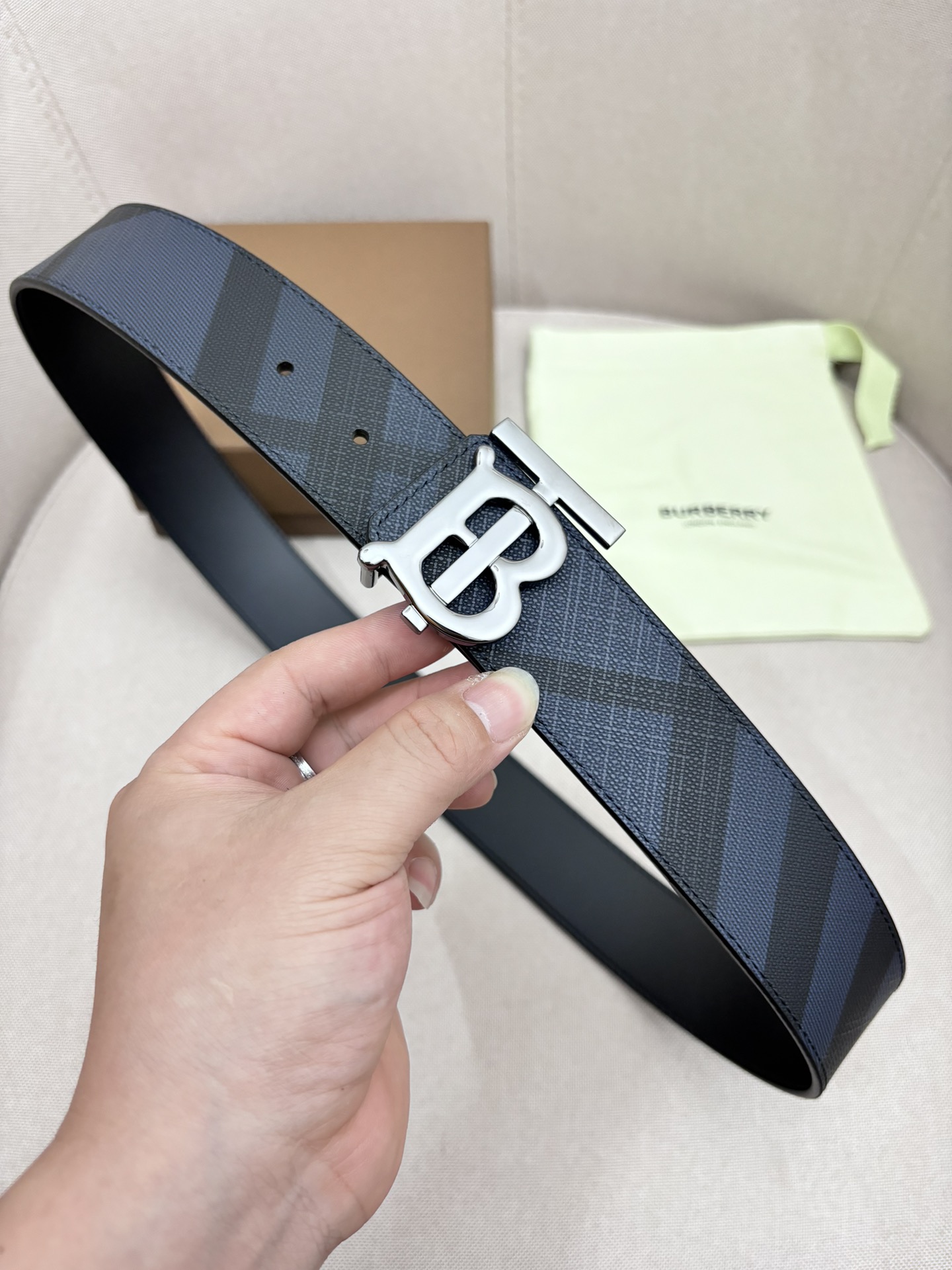 Burberry Male Leather Belt Top Grain Leather M