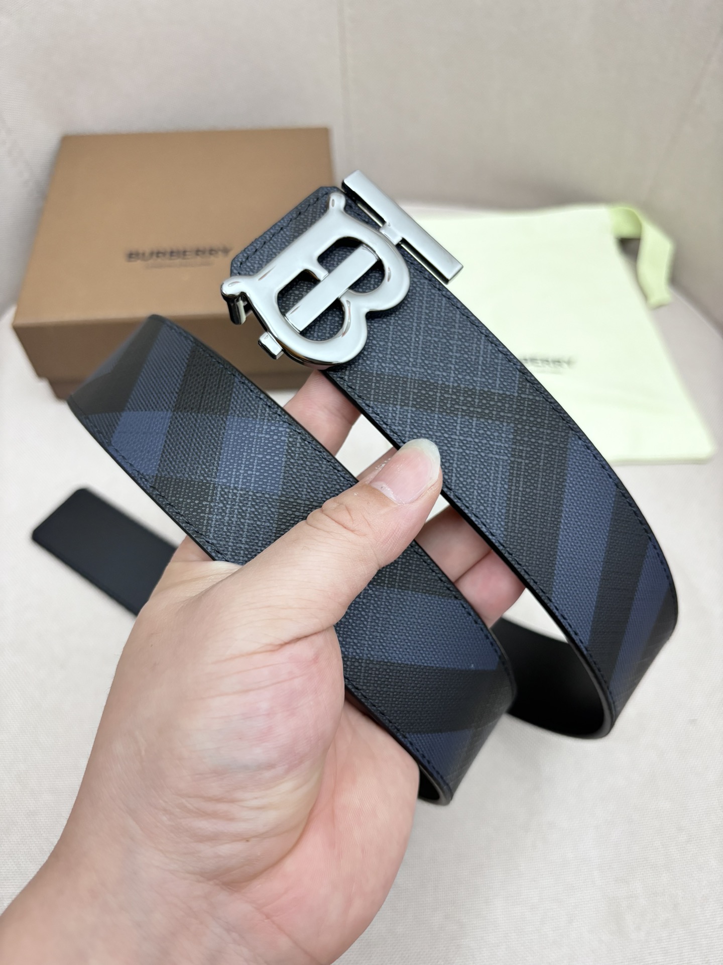 Burberry Male Leather Belt Top Grain Leather M