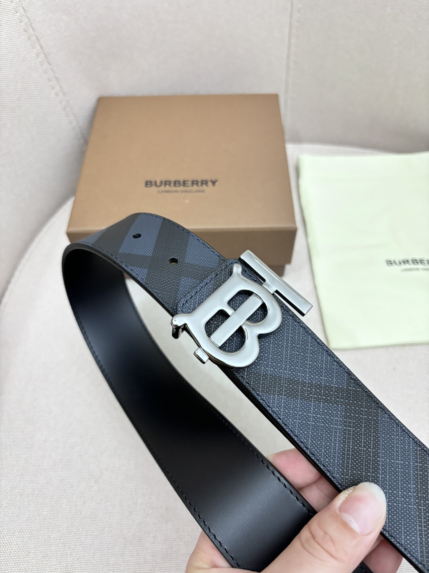 Burberry Male Leather Belt Top Grain Leather M