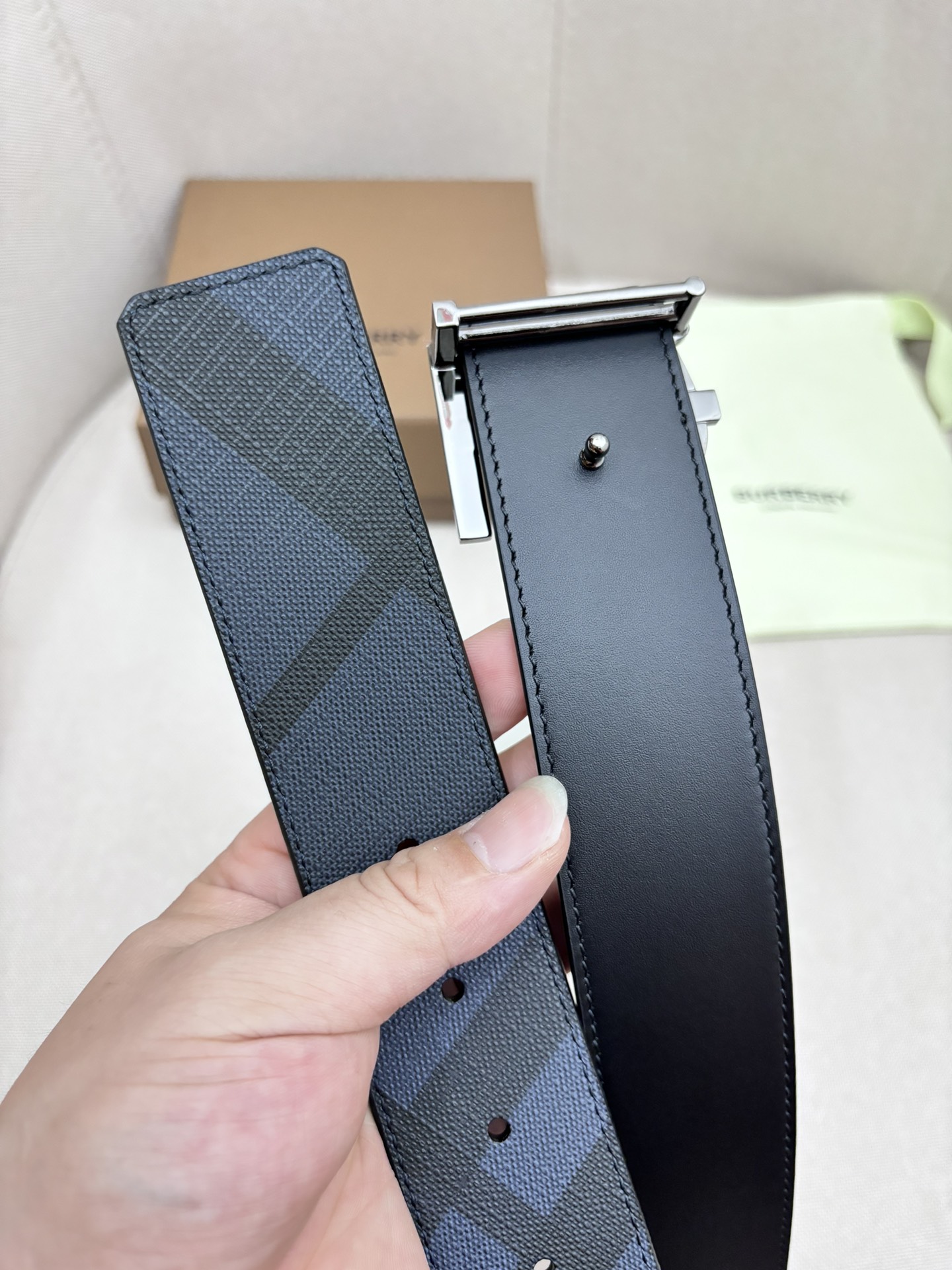 Burberry Male Leather Belt Top Grain Leather M