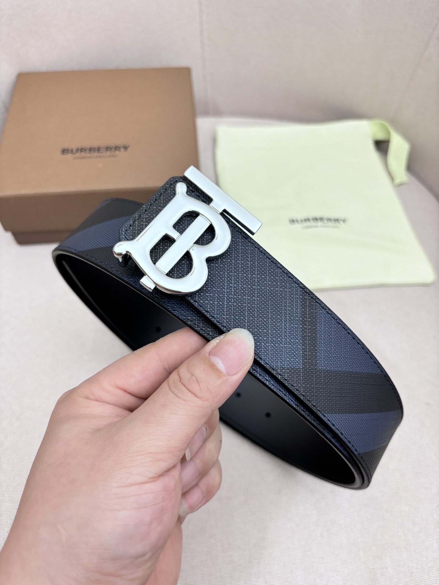 Burberry Male Leather Belt Top Grain Leather M