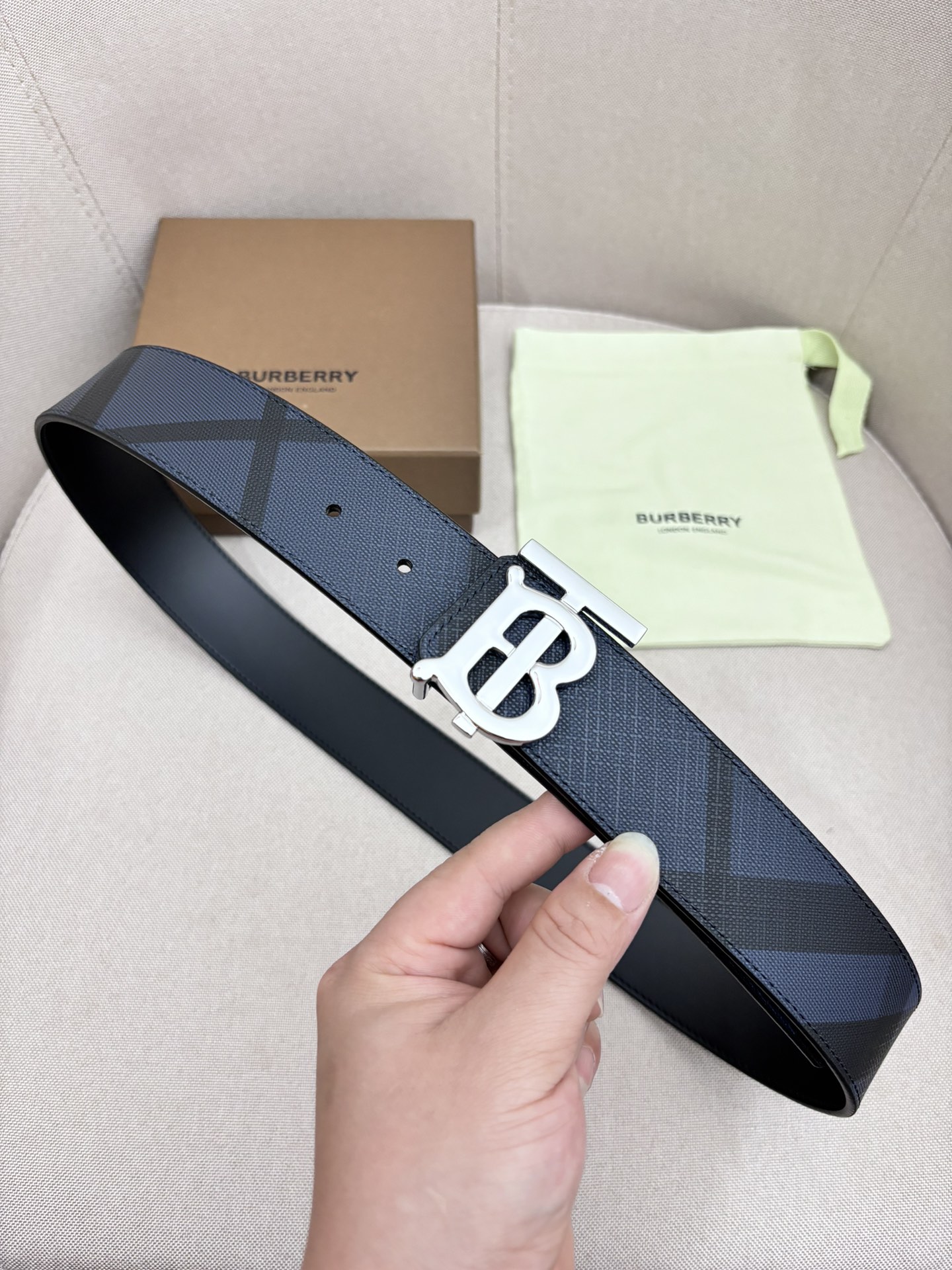 Burberry Male Leather Belt Top Grain Leather M