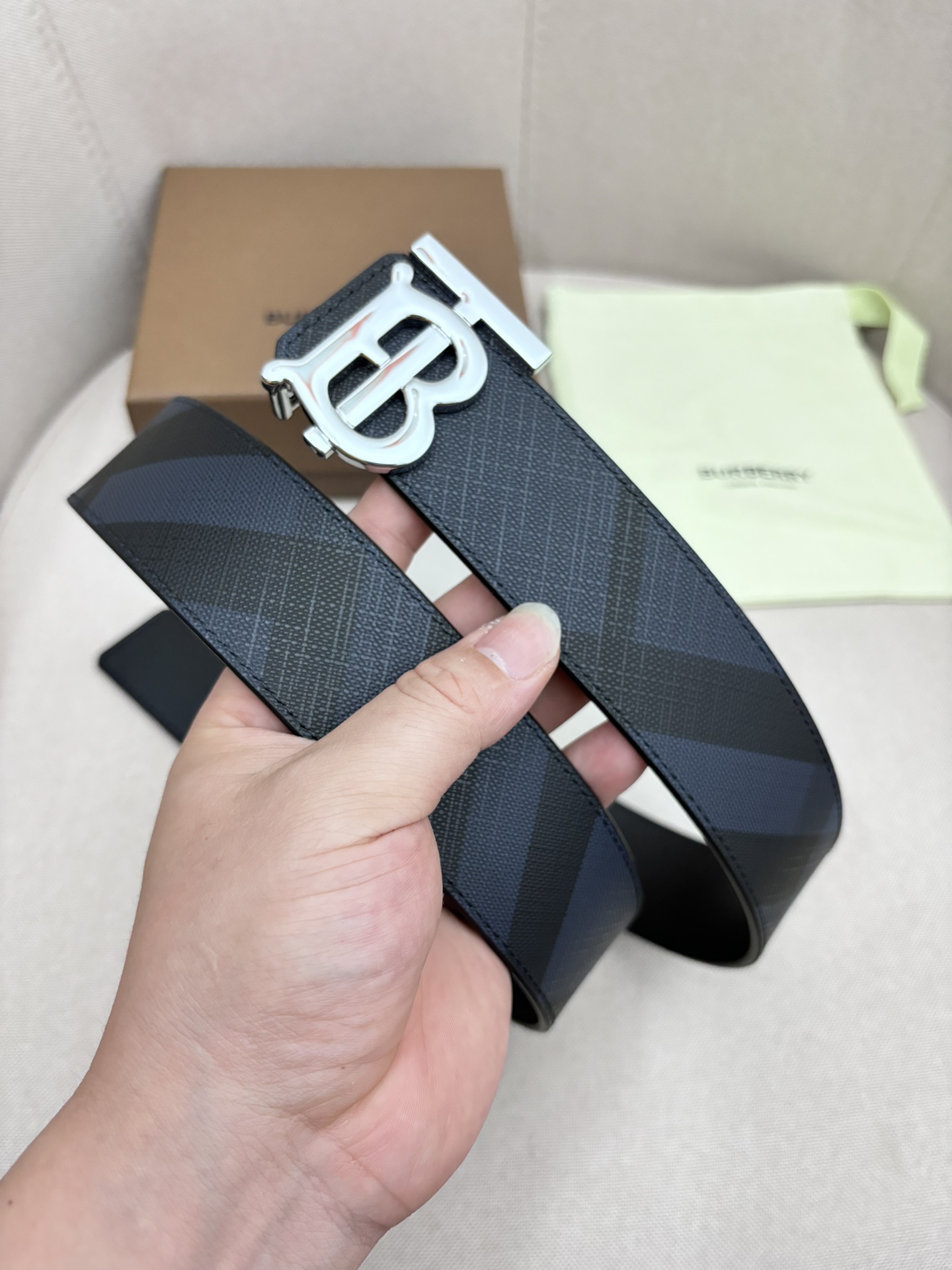 Burberry Male Leather Belt Top Grain Leather M